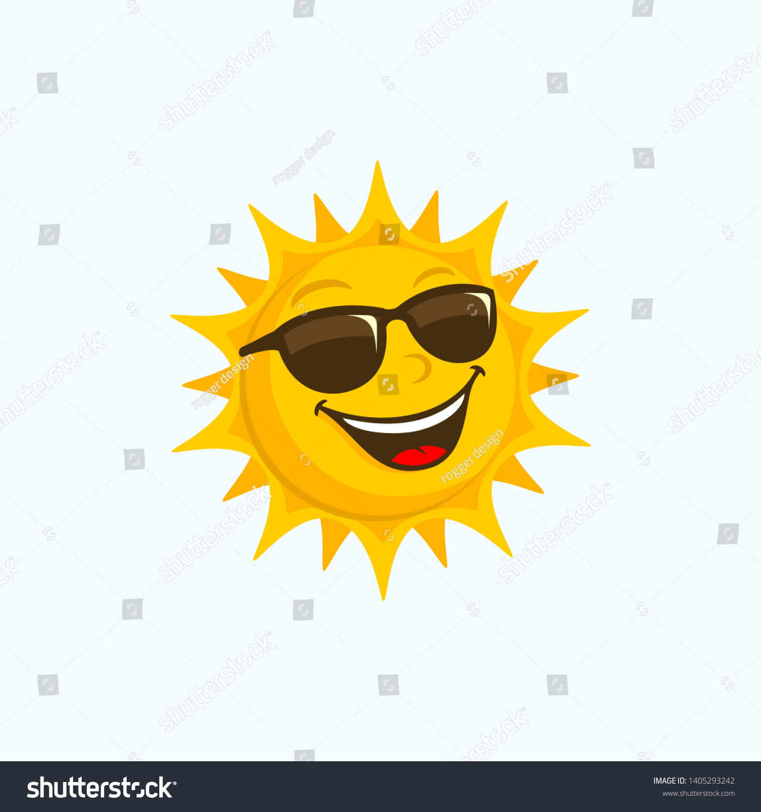 Sun Cartoon Sunglasses Happy Face Stock Vector (Royalty Free ...