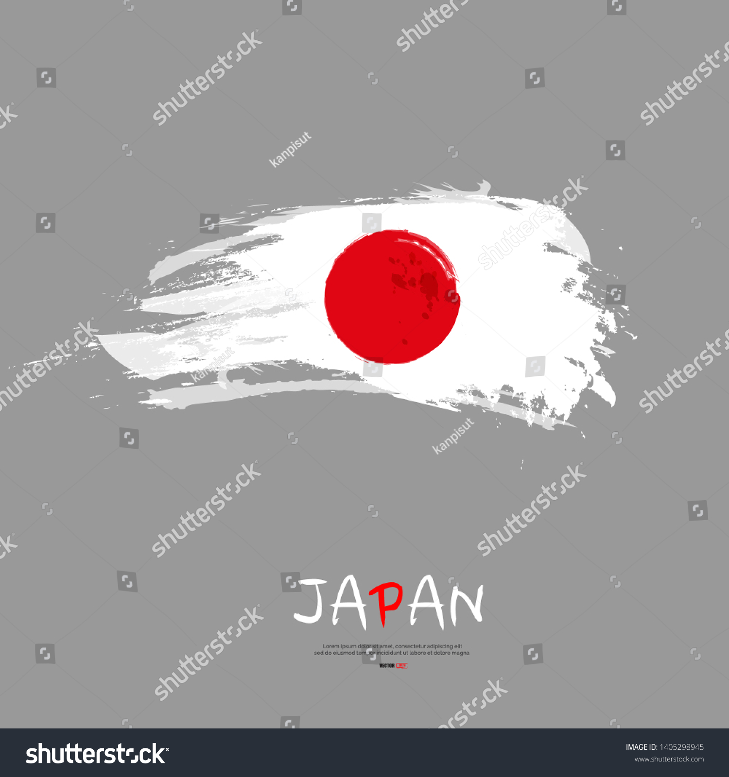 Japan Flag Brush Stroke Background Stock Vector (Royalty Free ...