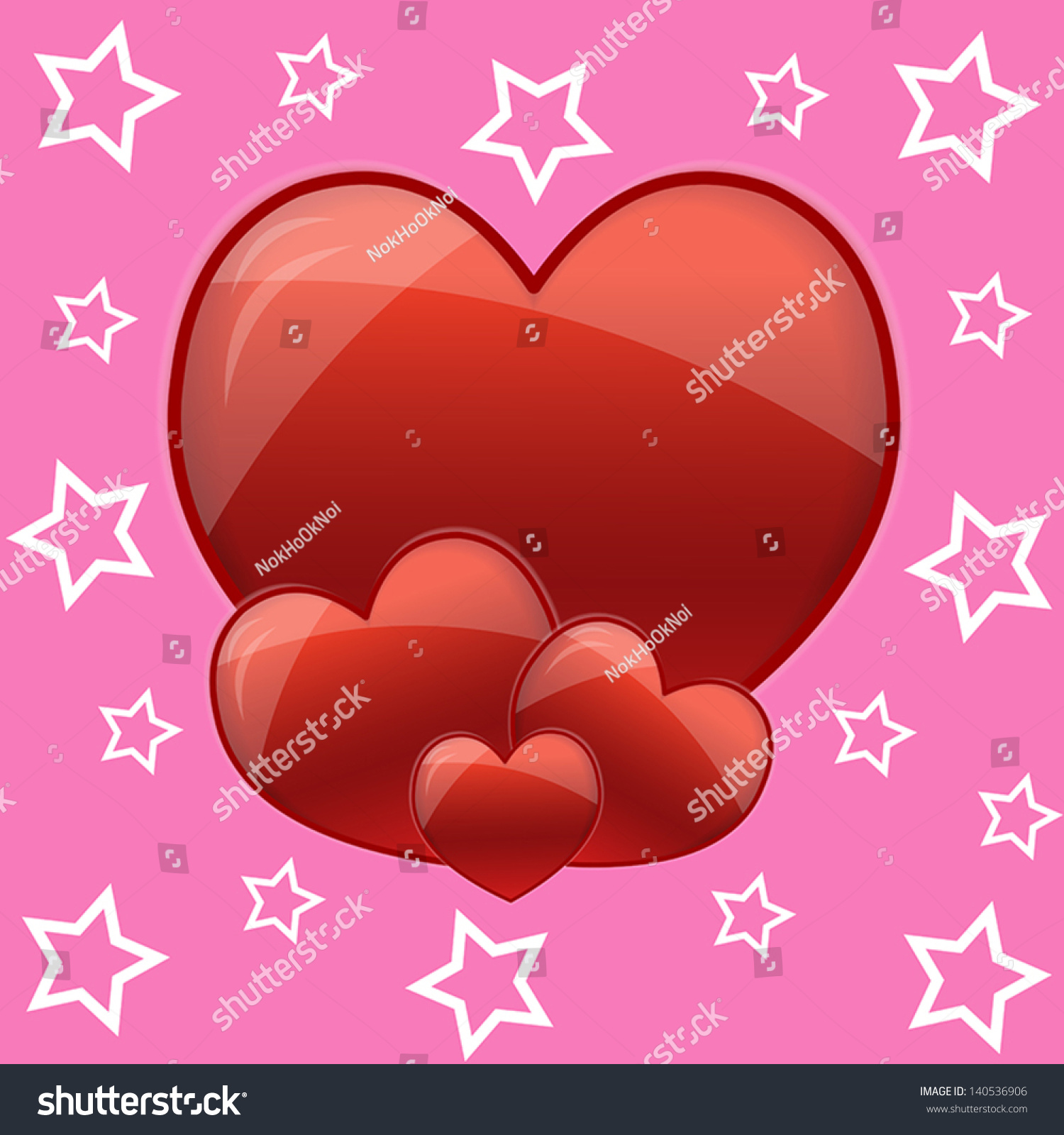 Red Heart Background Wallpaper Vector Stock Vector (Royalty Free ...