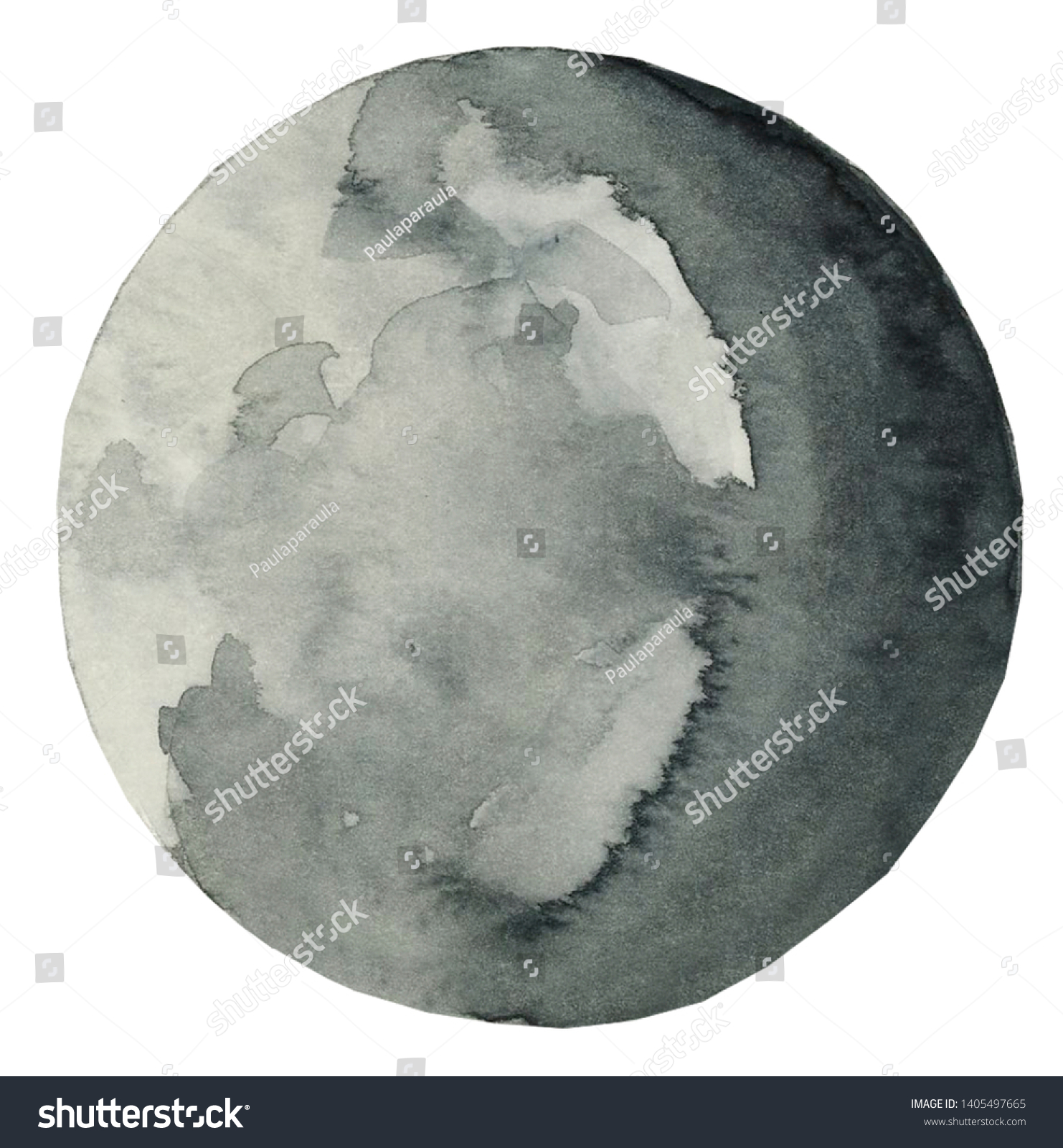 Watercolor Moon Illustration Moon Clipart Stock Illustration 1405497665 ...