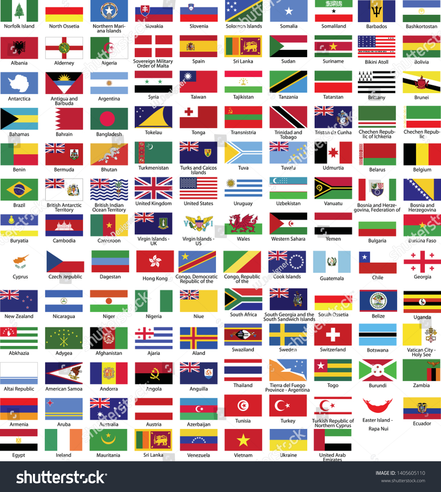 World Flag Flat Icon Collection All Stock Vector (Royalty Free ...