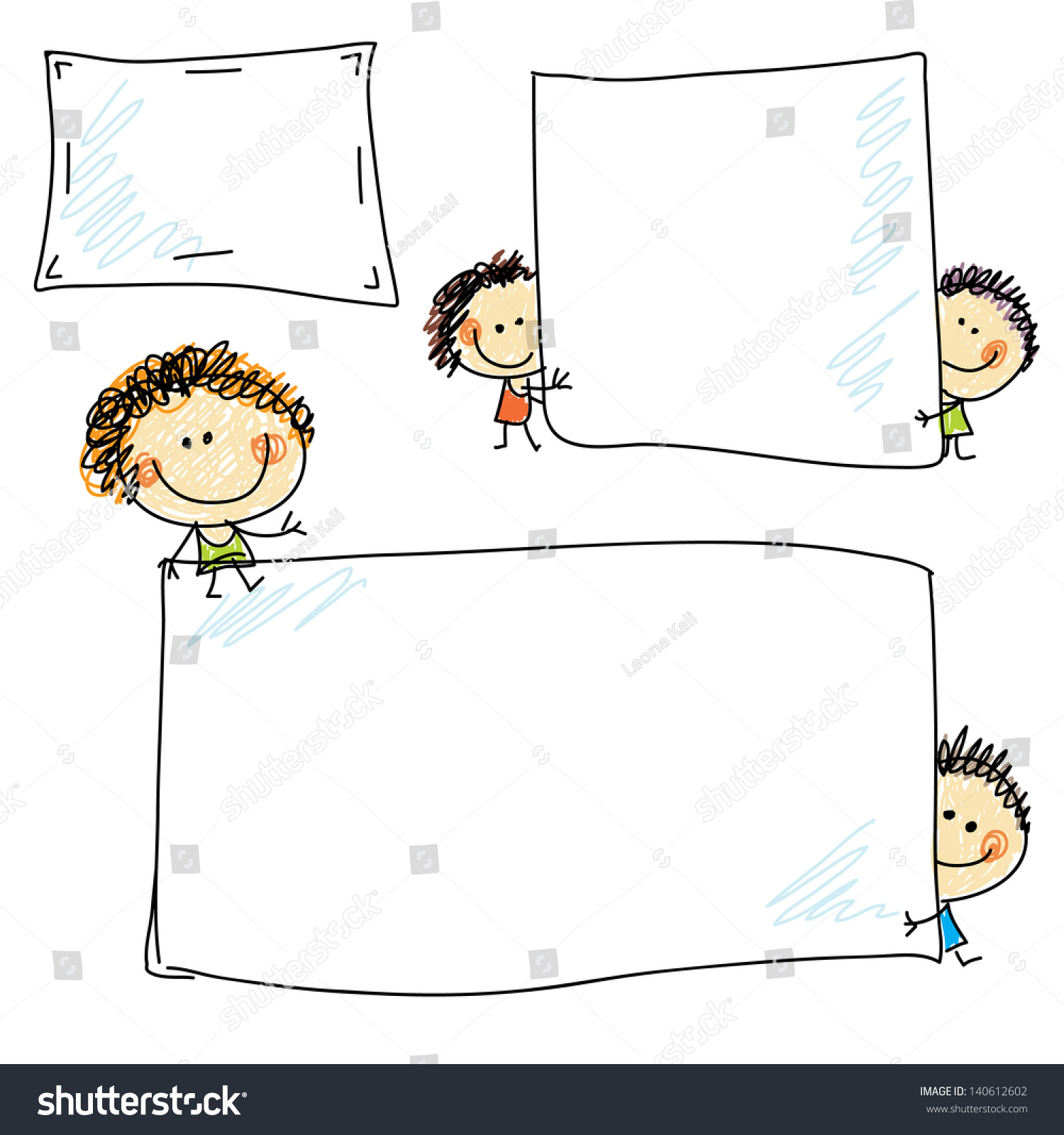 Kid Hold Sign Children Banner Child Stock Vector (Royalty Free ...