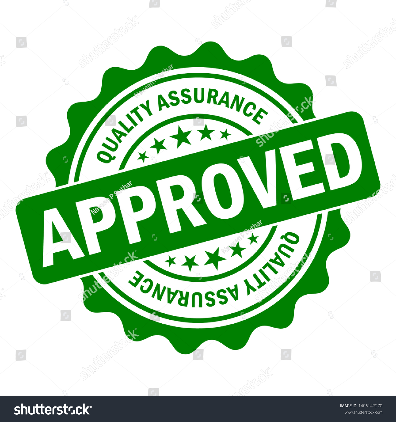 Approved Quality Assurance Stamp Green Round Stock Vector (Royalty Free ...