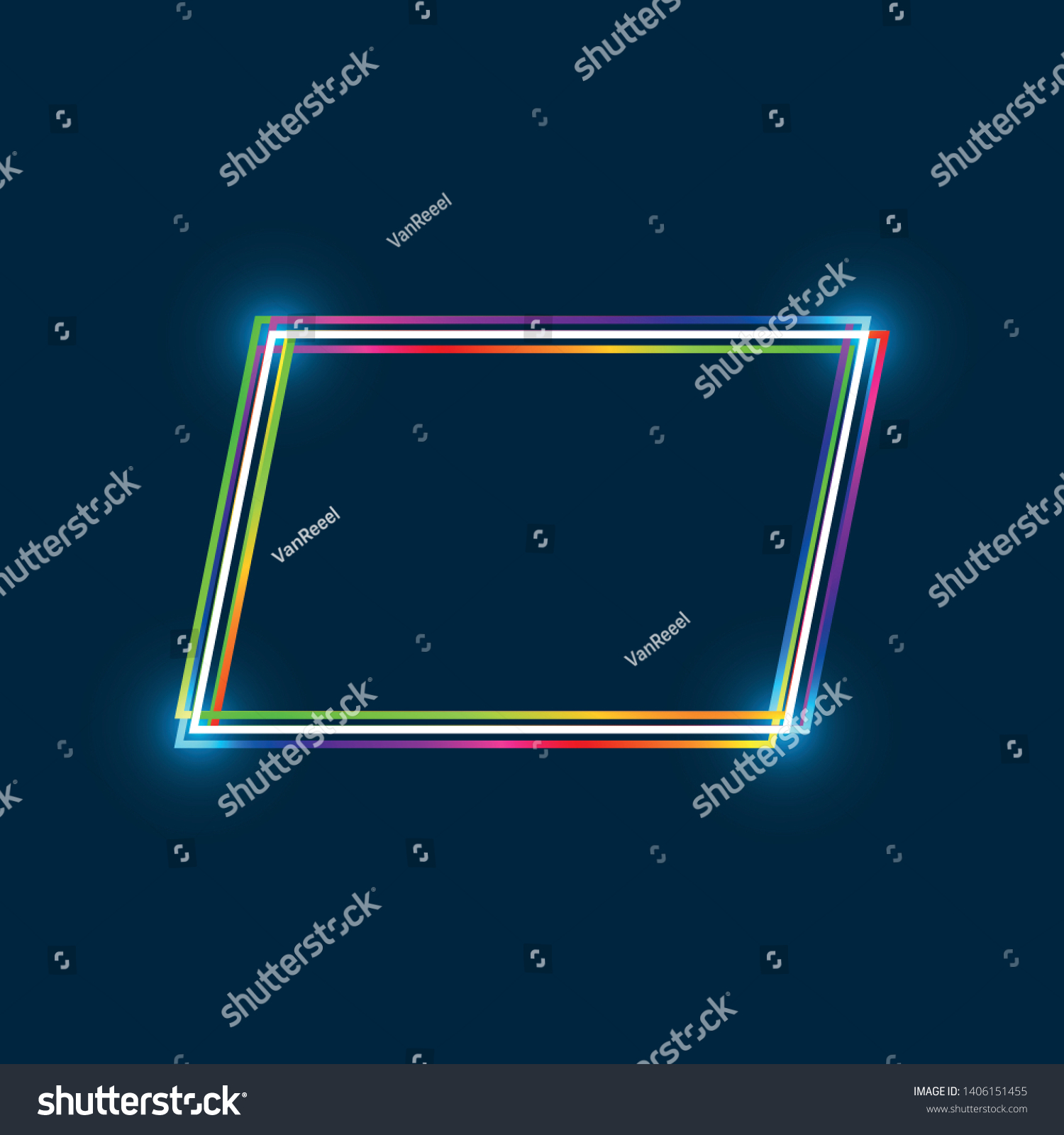 Parallelogram Frame Colorful Multilayered Outline Glowing Stock Vector ...