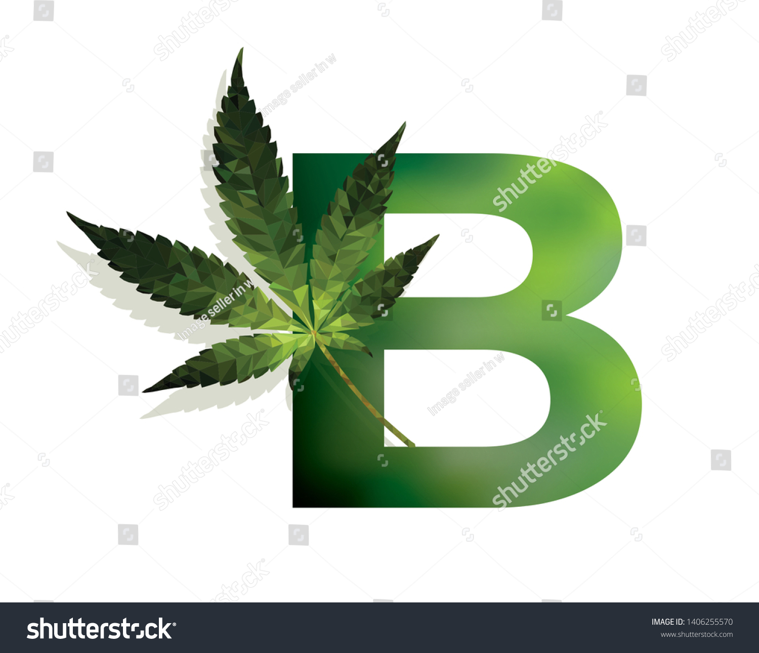 Letter B Medical Marijuana Cannabis Green Stock Vector (Royalty Free ...