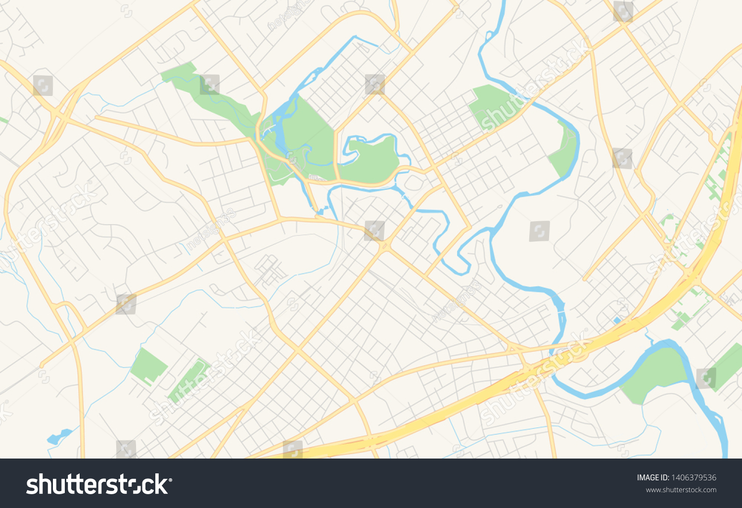 Empty Vector Map New Braunfels Texas Stock Vector (Royalty Free ...