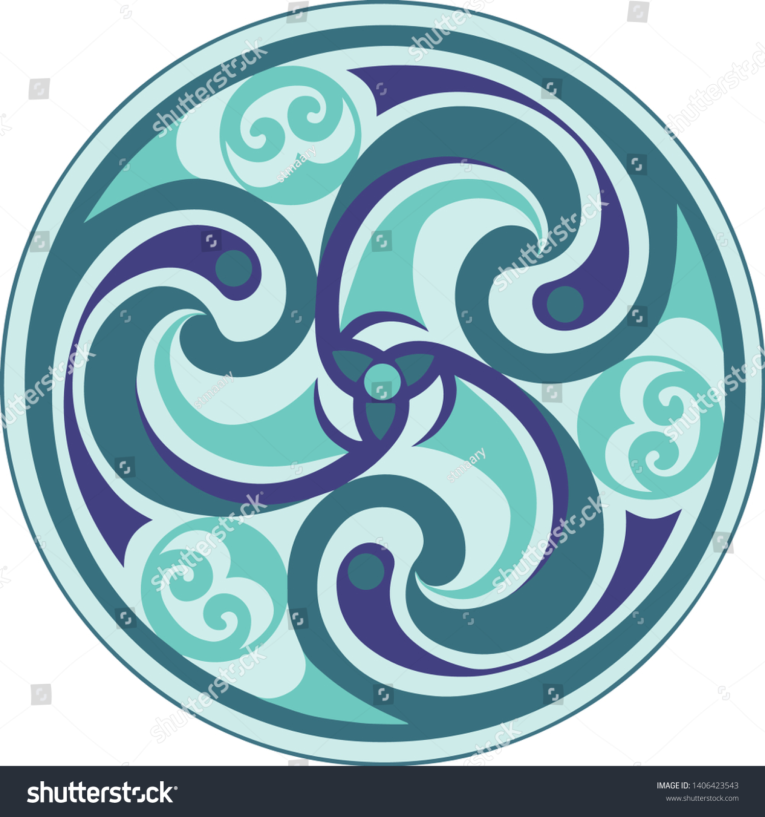 Vector Celtic Triskelion Spiral Symbol Motif Stock Vector (Royalty Free ...