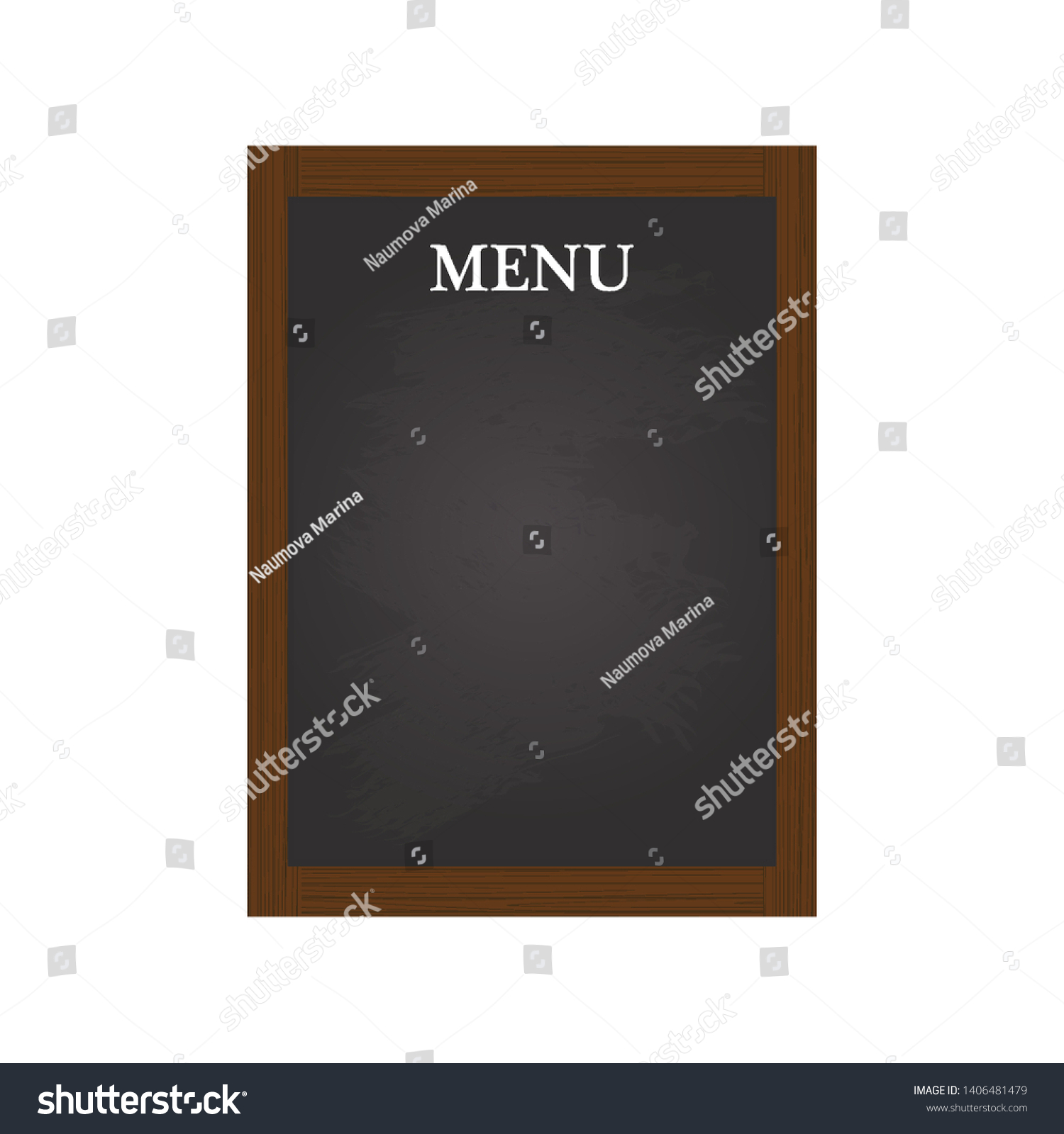 Empty Menu Board Templateisolated On White Stock Vector (Royalty Free ...