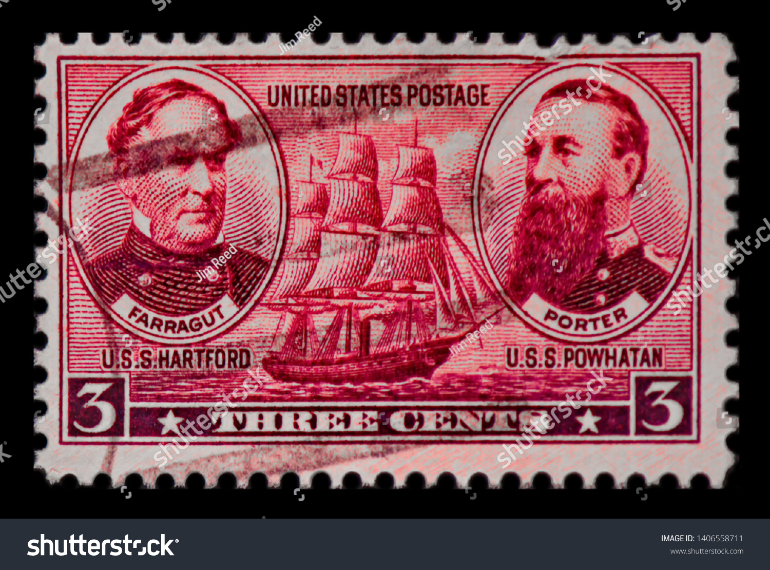 Farragut & Porter Set of 4 x 3 Cent US Postage Stamps NEW Scot 792 