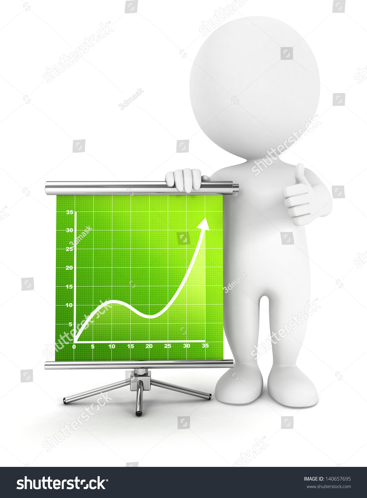 3d White People Success Diagram Isolated Stock Illustration 140657695 ...