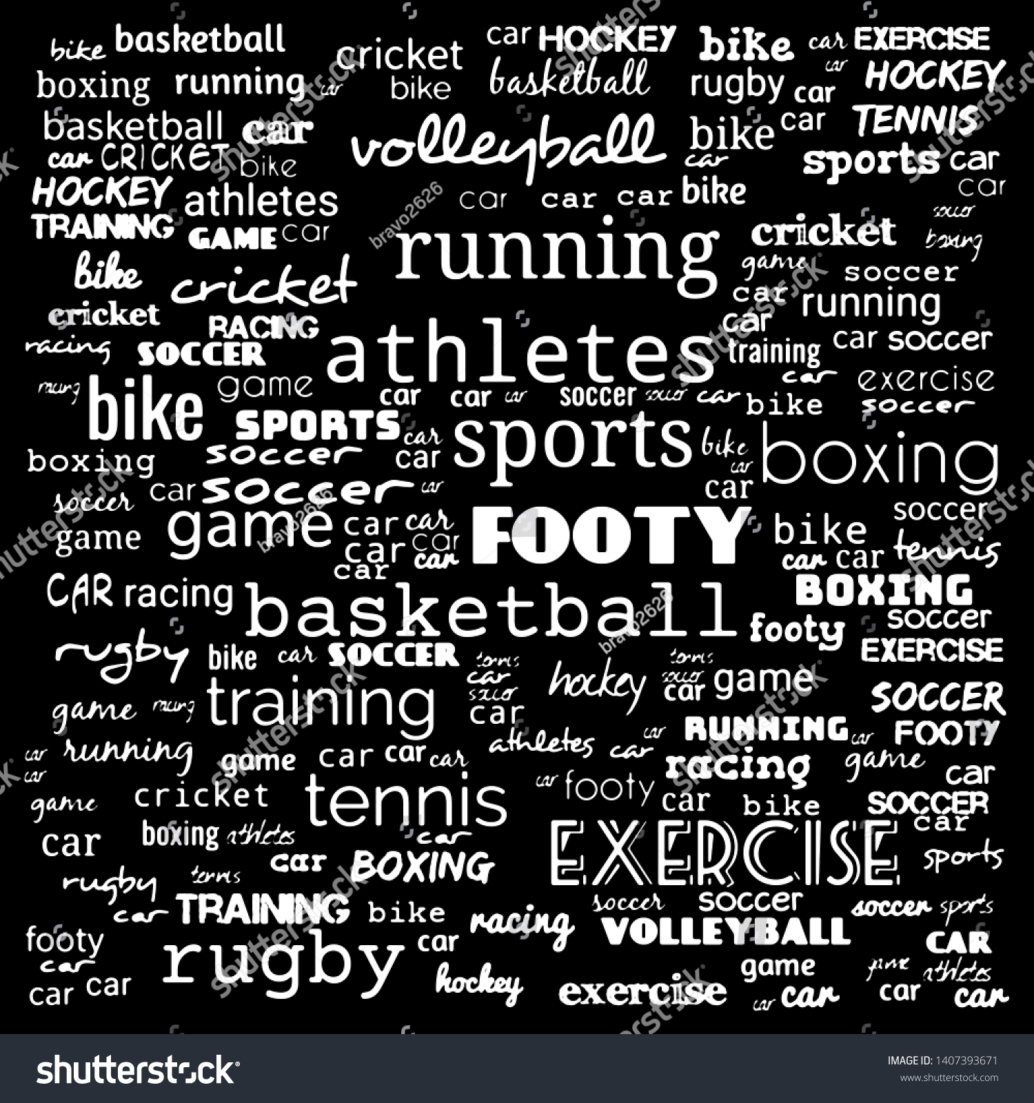 All Sports Word Cloud Collage Hobbies Stock Illustration 1407393671 ...