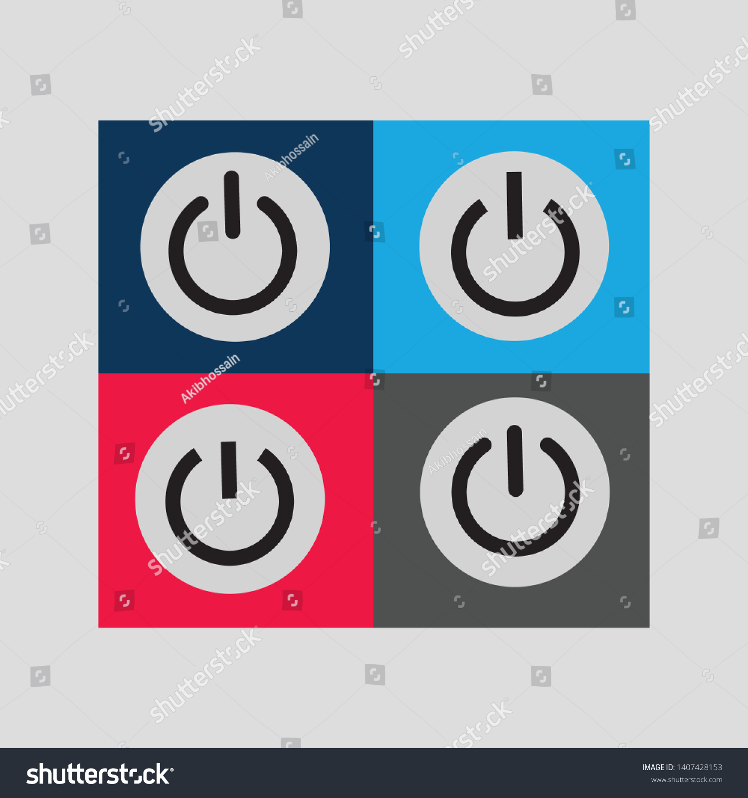 Vector Black Shut Down Icon Vector Stock Vector (Royalty Free ...