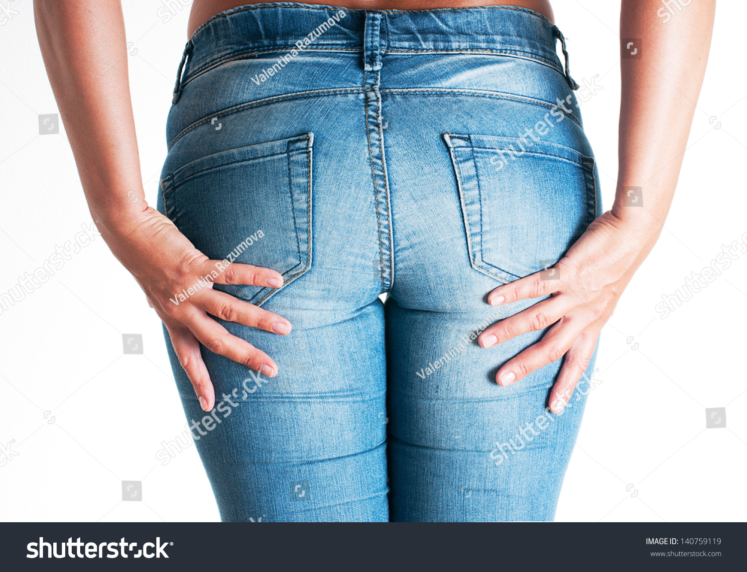 Perfect Woman Body Blue Jeans Isolated Stock Photo 140759119 | Shutterstock