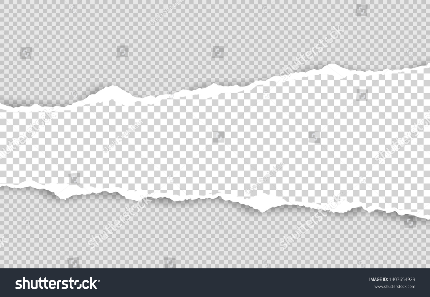 Horizontal Torn Paper Edge Ripped Squared Stock Vector (Royalty Free ...