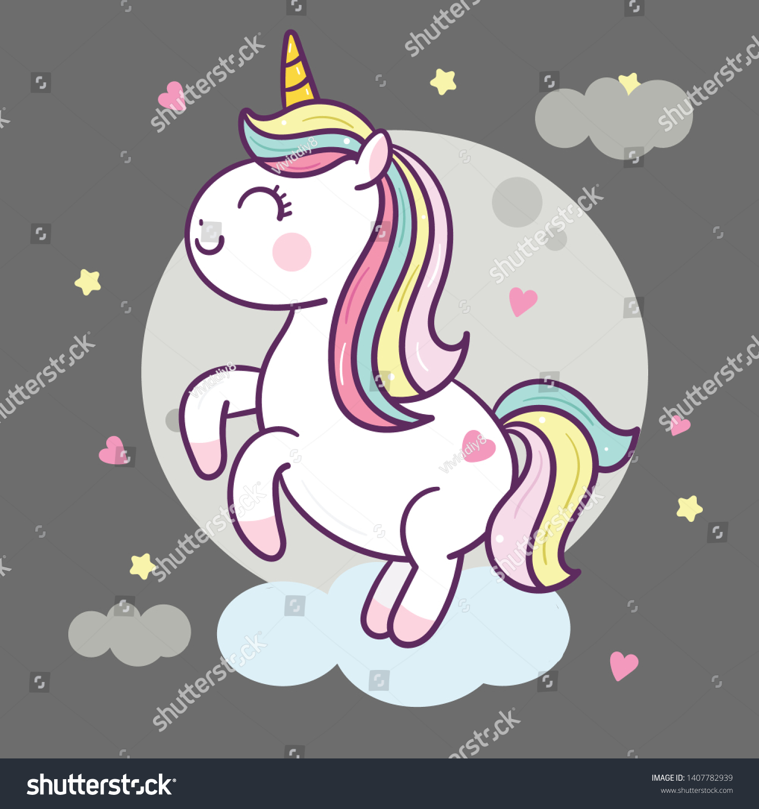 Illustrator Unicorn Vector Jump On Air Stock Vector (Royalty Free ...