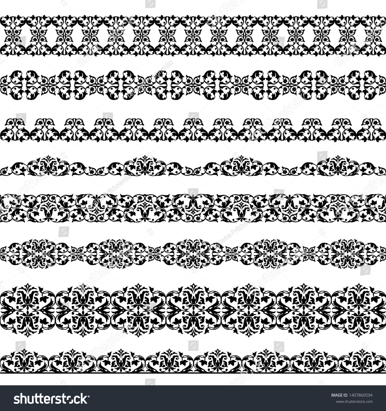 Set Black Borders On White Background Stock Vector (Royalty Free ...