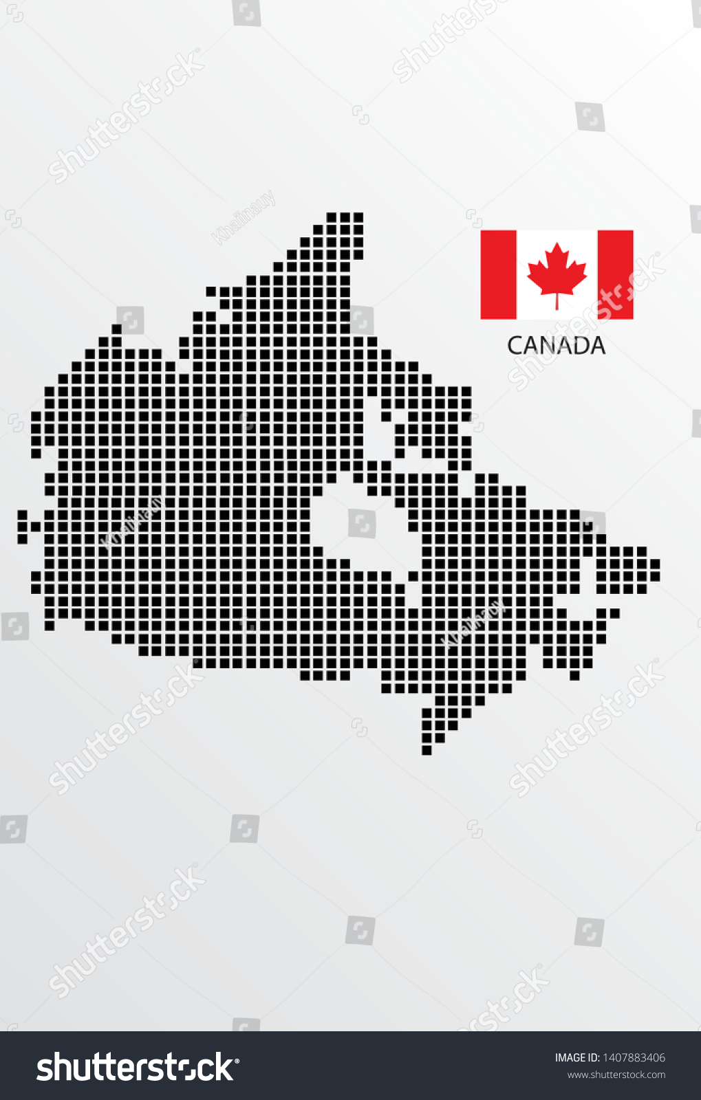 Canada Map Design Square Flag Canada Stock Vector (Royalty Free ...