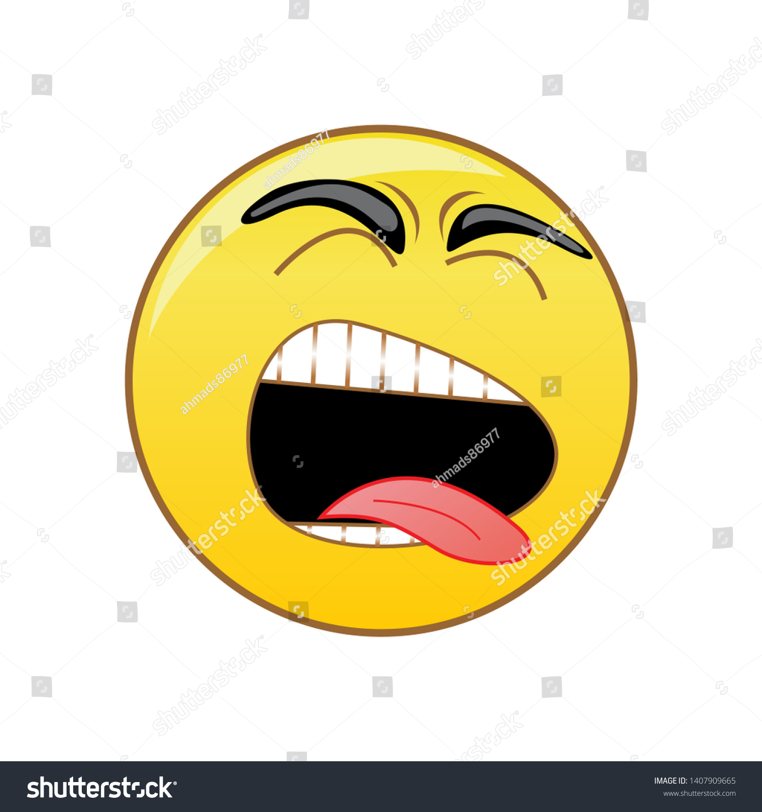 Emoticons Scream While Crying Out Tongue Stock Illustration 1407909665 ...