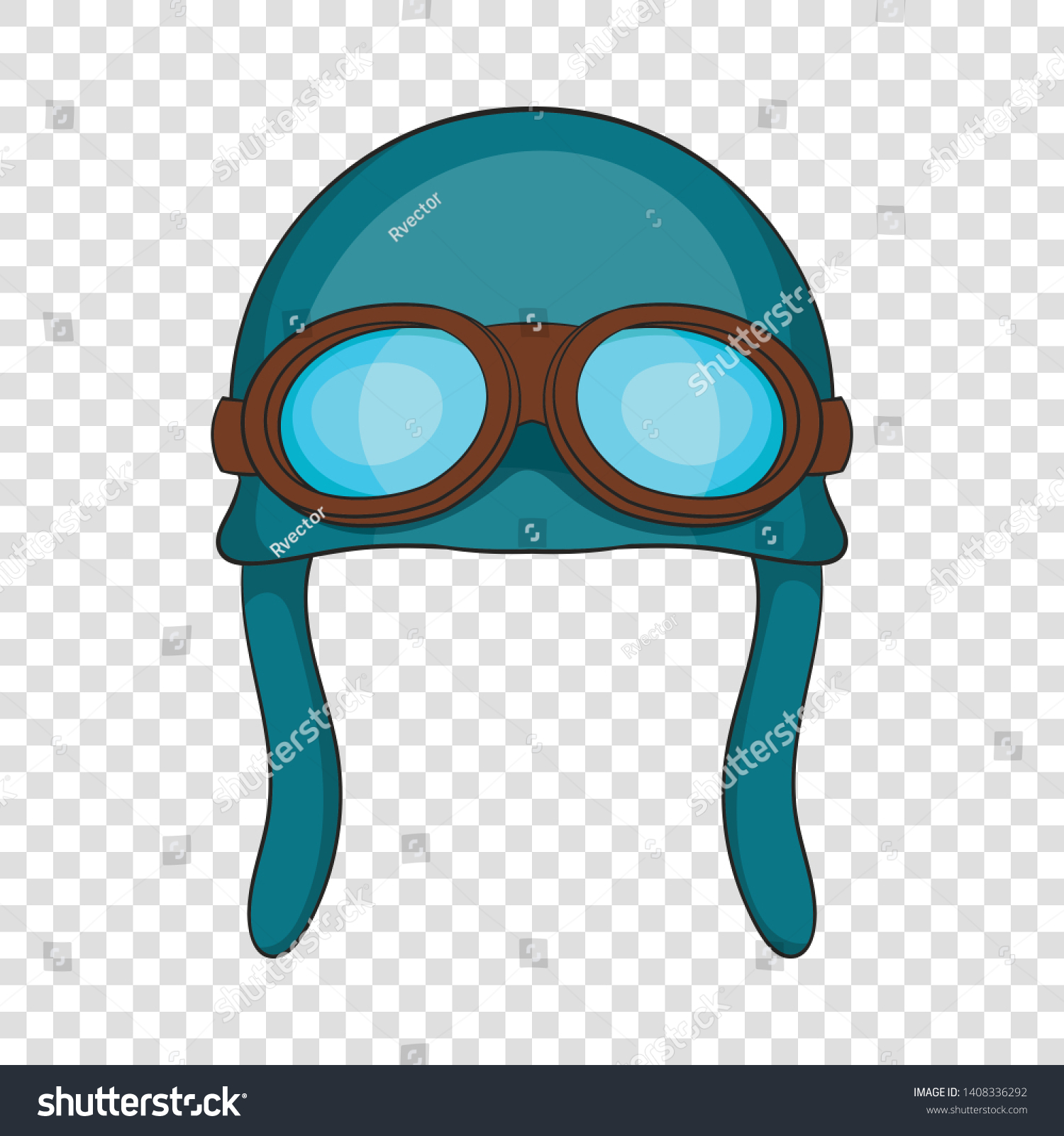 Aviation Helmet Icon Cartoon Illustration Aviation Stock Vector ...