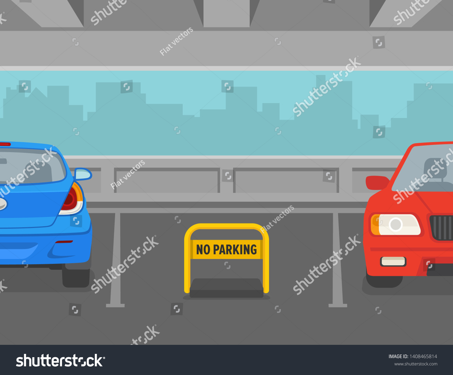 Car Parking Space Locker Indoor Parking Stock Vector (Royalty Free ...