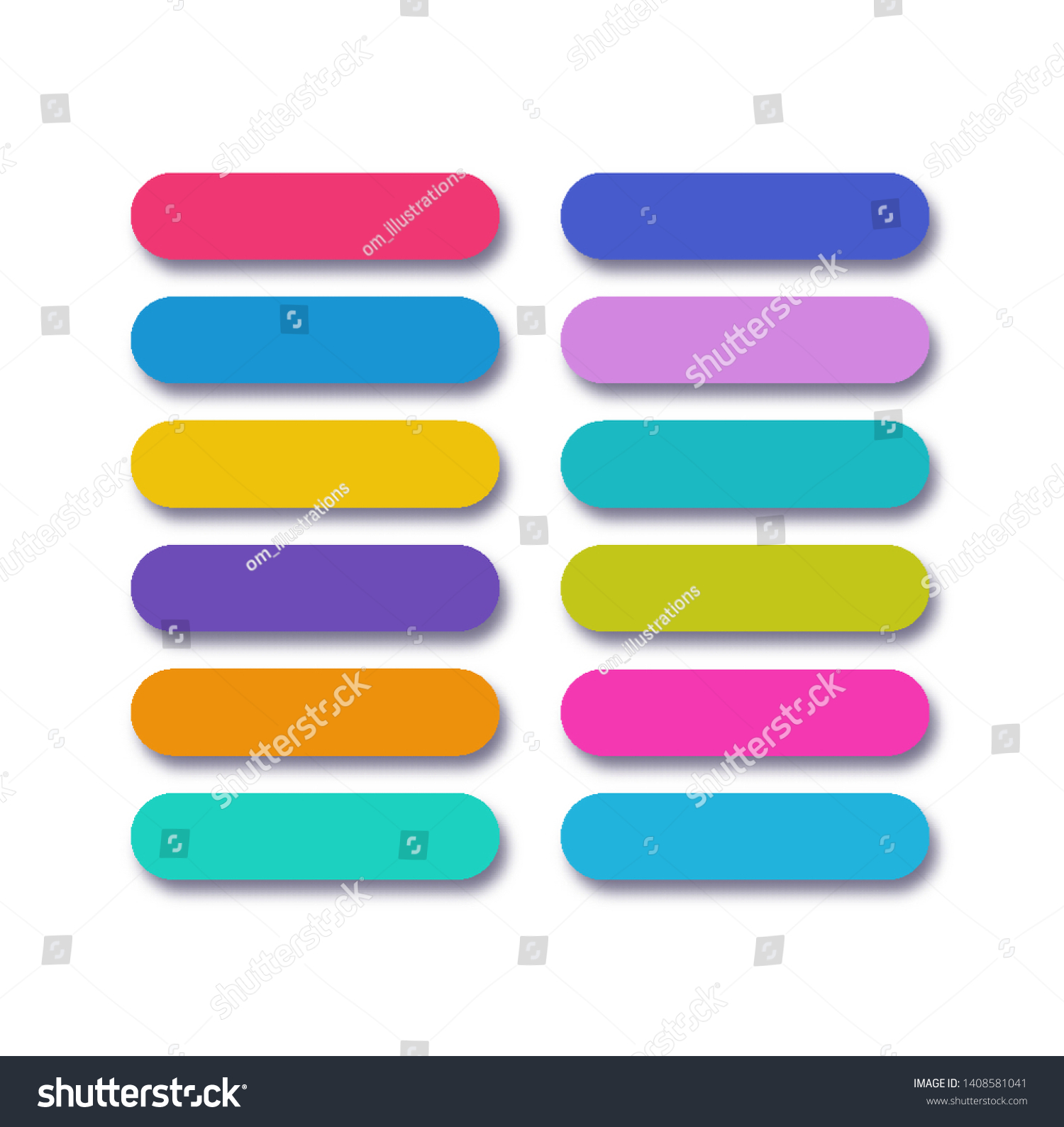 Button Vector Set Flat Style Shadow Stock Vector (Royalty Free ...