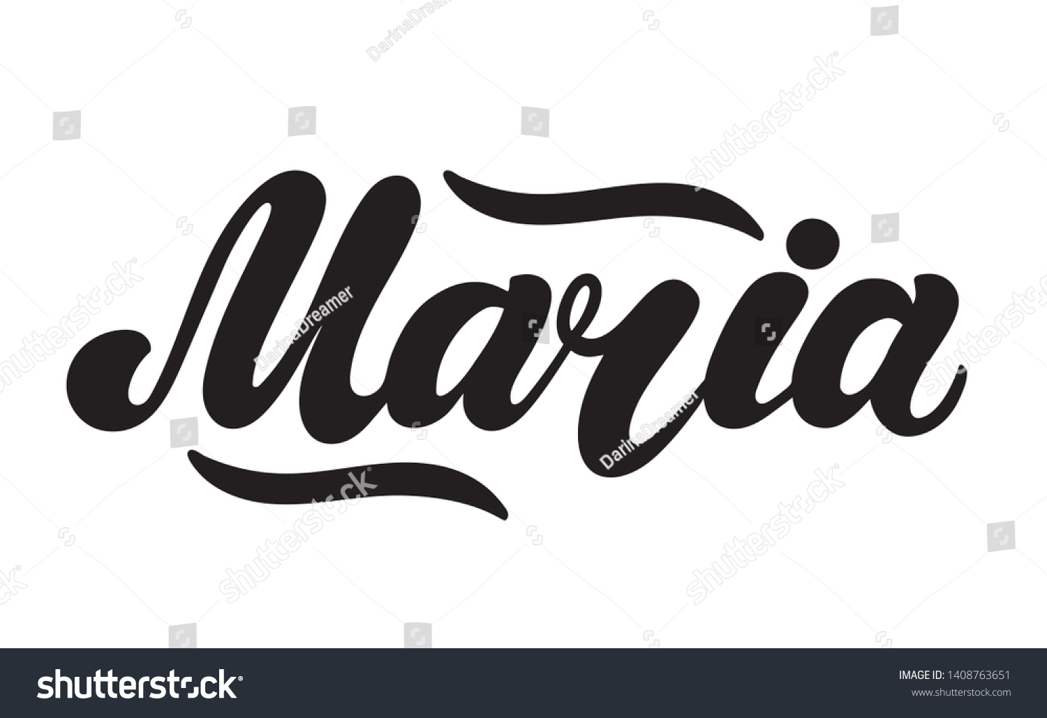 Maria Womans Name Hand Drawn Lettering Stock Vector (royalty Free 