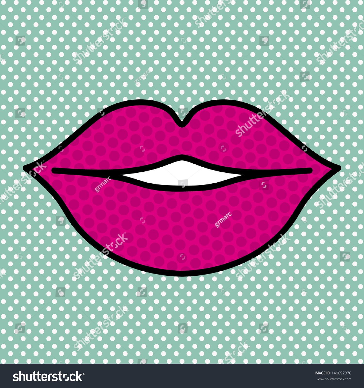 Mouth Design Over Dotted Background Vector Stock Vector (Royalty Free ...