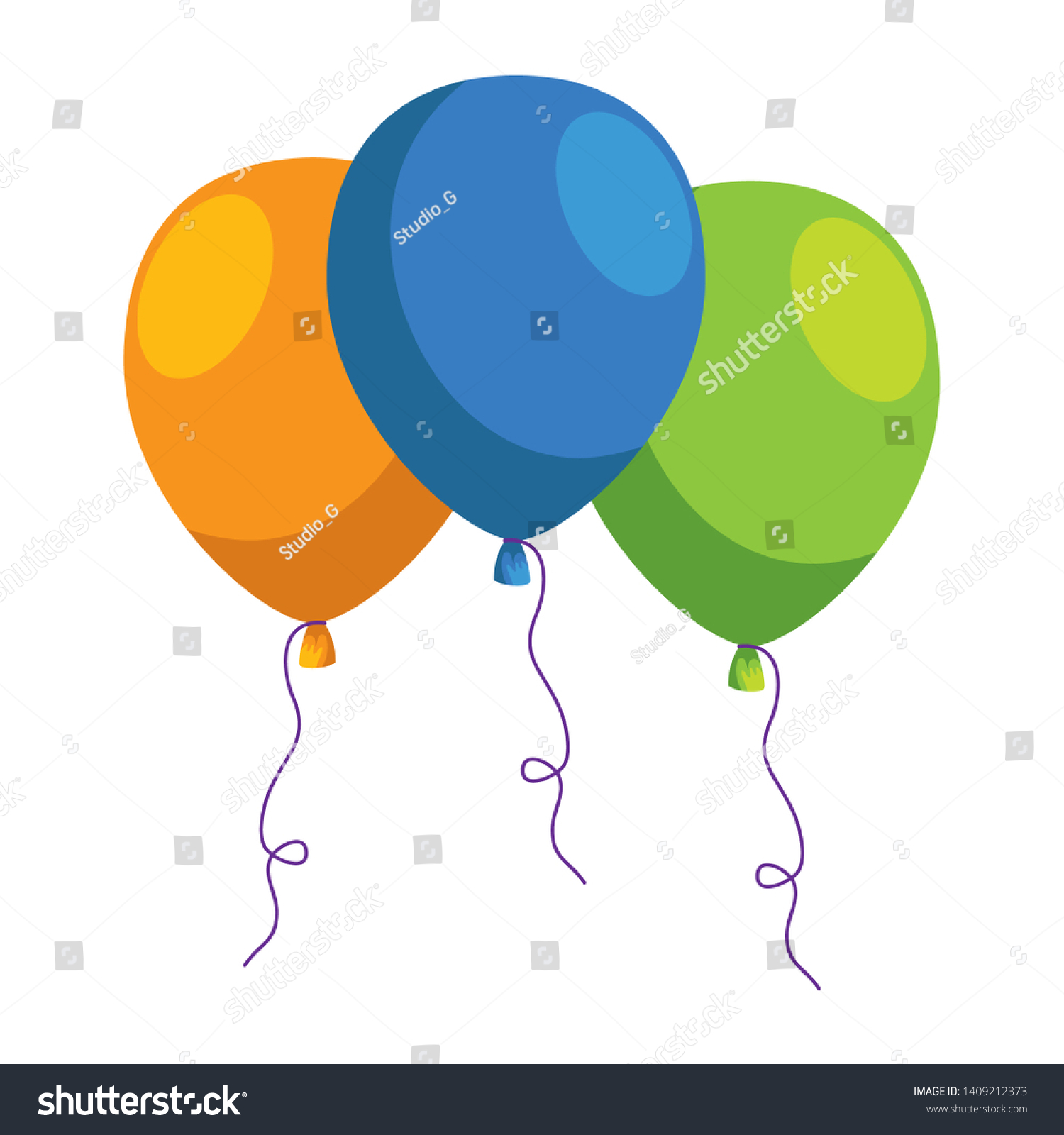 Balloons Helium Floating Icon Vector Illustration Stock Vector Royalty