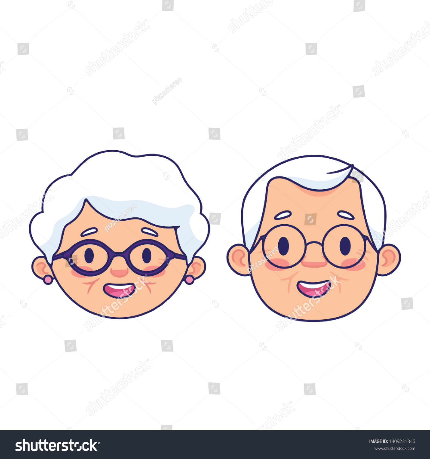 Лицо бабушки и дедушки