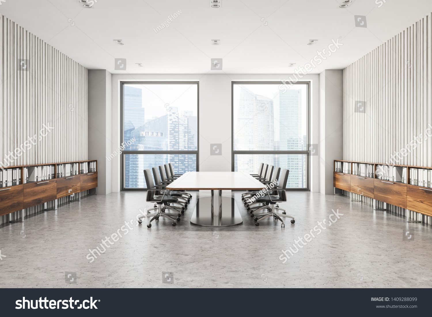 Interior Modern Office Meeting Room White Stock Illustration 1409288099 ...