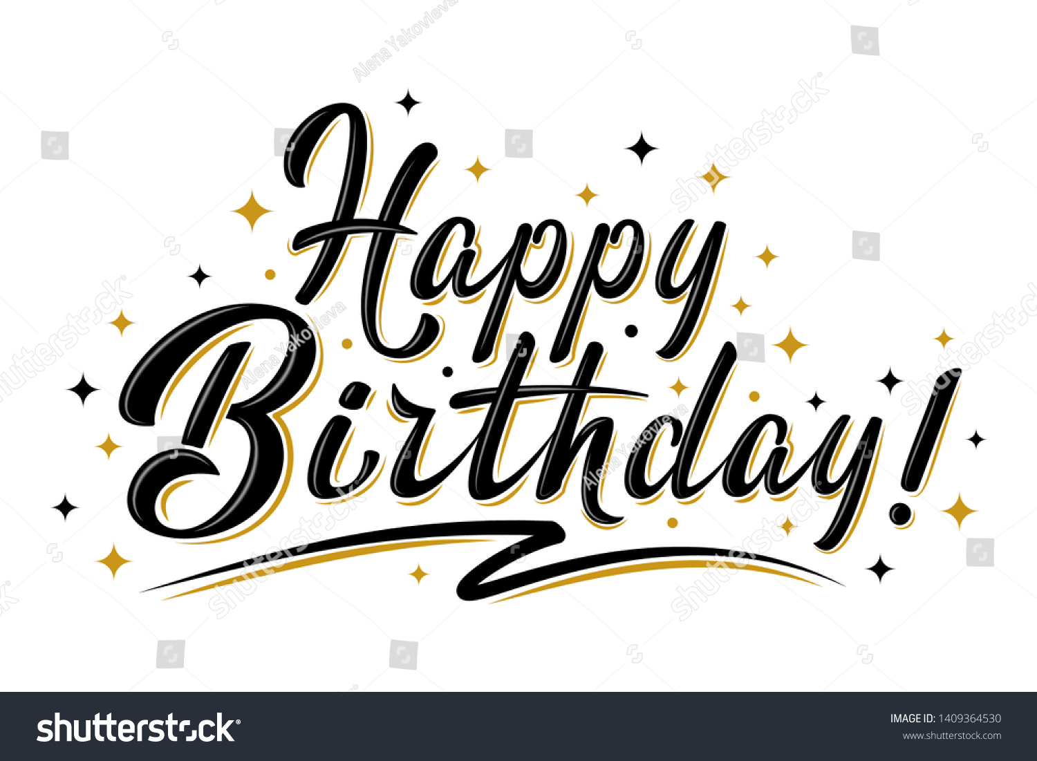 Happy Birthday Sign Hand Drawn Modern Stock Vector (Royalty Free ...