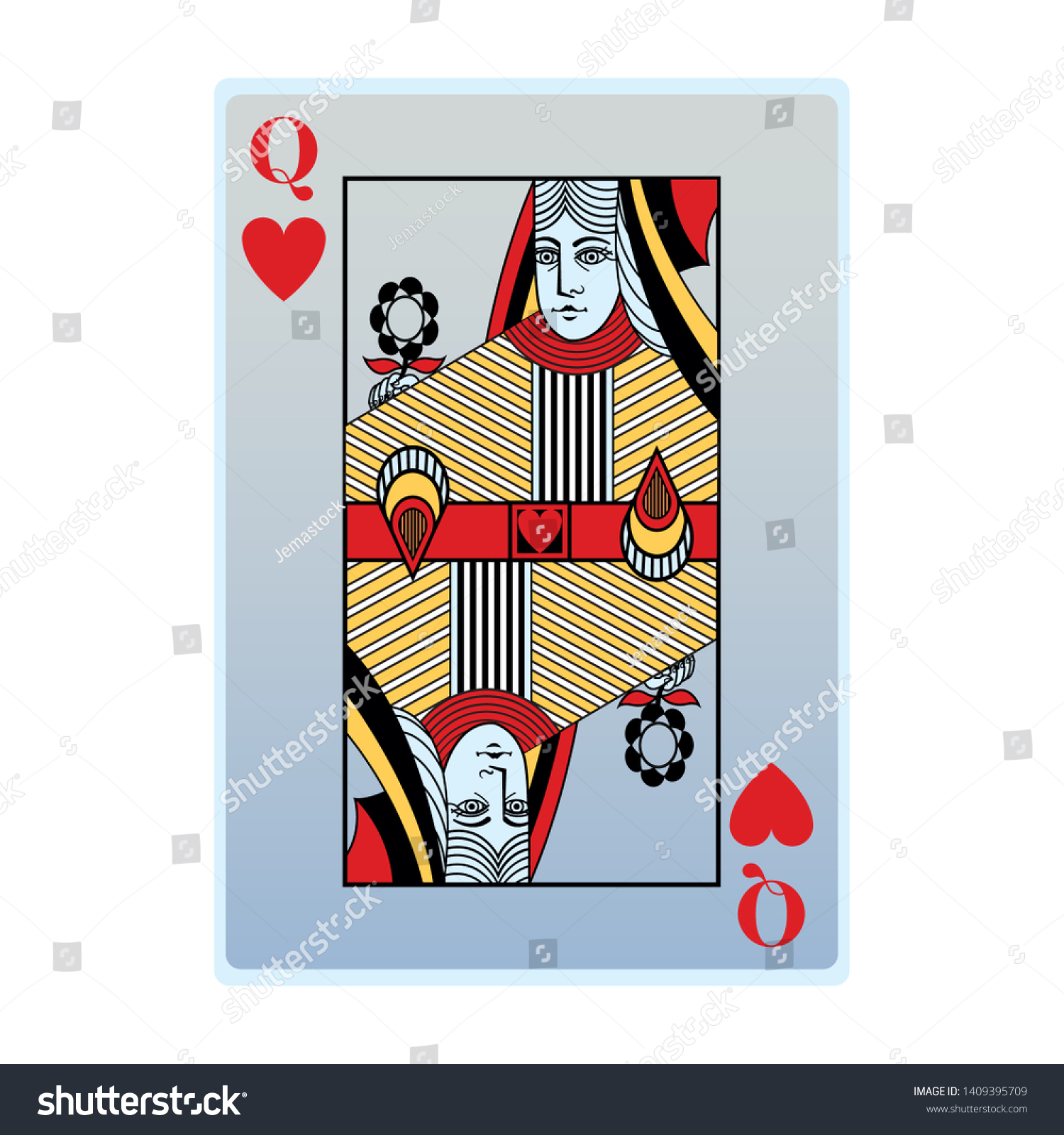 Queen Hearts Card Icon Cartoon Vector Stock Vector (Royalty Free ...