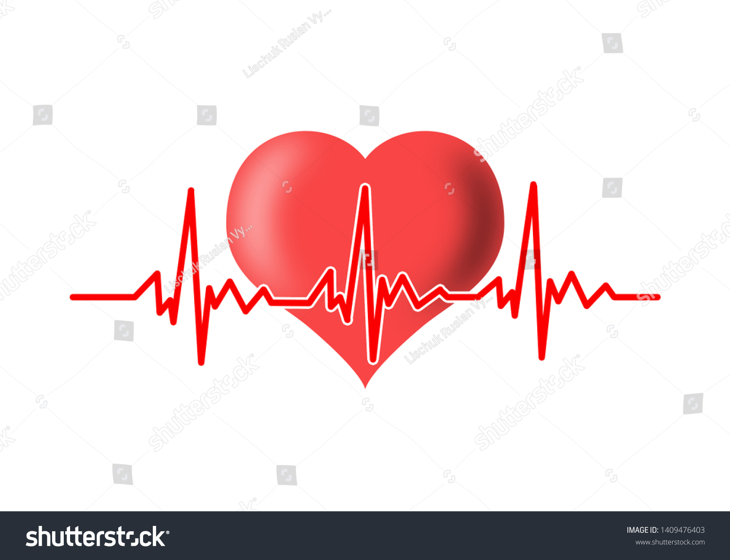 Illustration Heart Heartbeats On White Background Stock Illustration ...