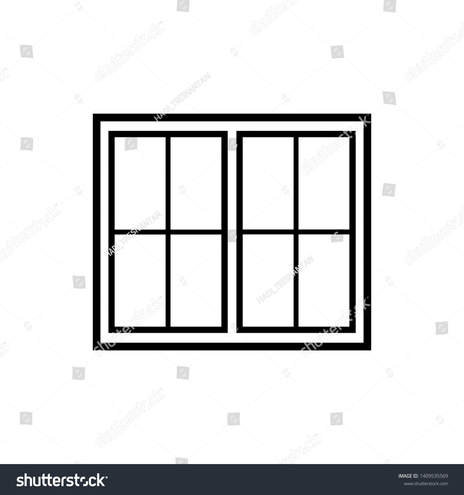 Window Icon Line Art Style Architecture Stock Vector (Royalty Free ...