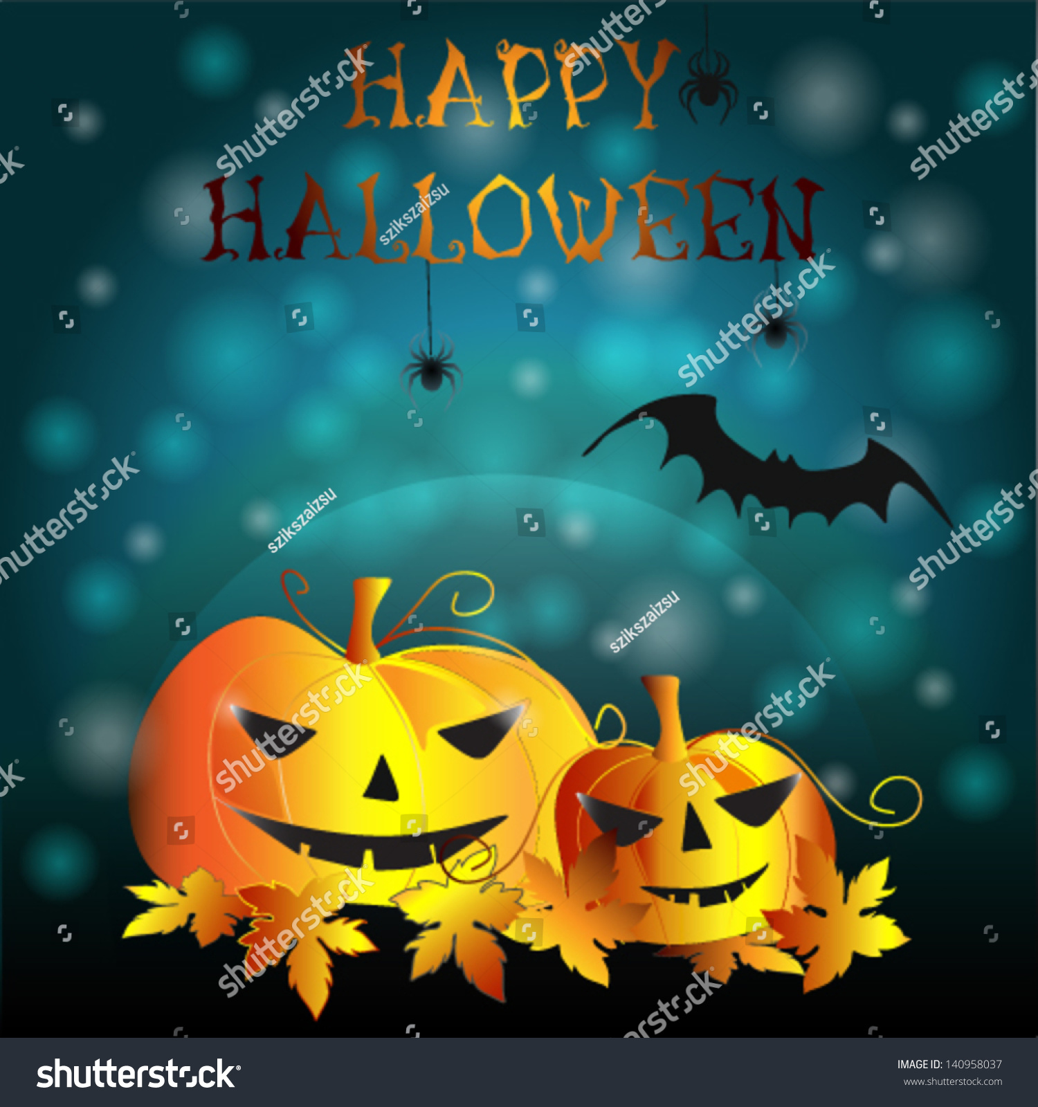 Halloween Party Background Stock Vector (Royalty Free) 140958037 ...