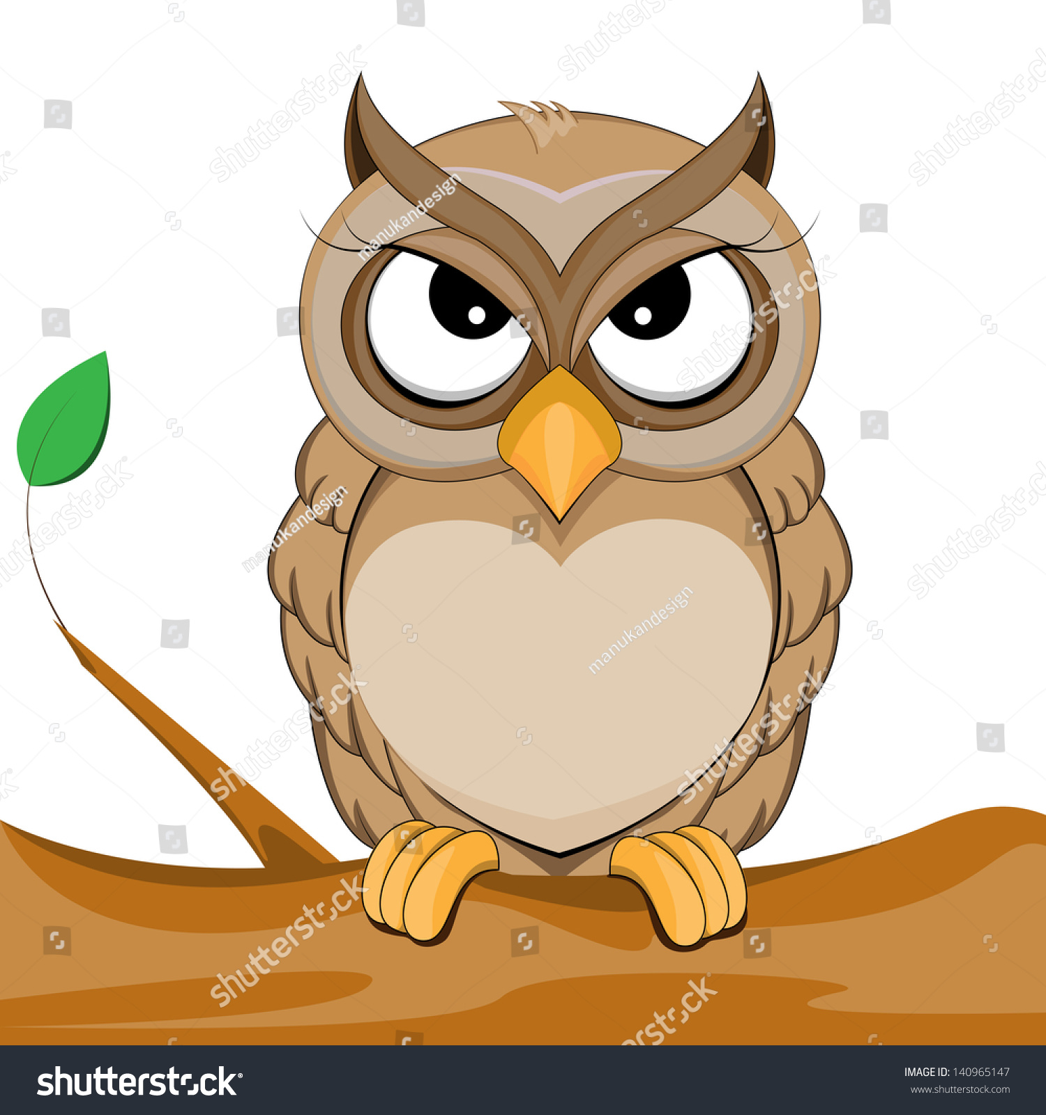 Cute Owl Vector Illustration Stock Vector (Royalty Free) 140965147 ...