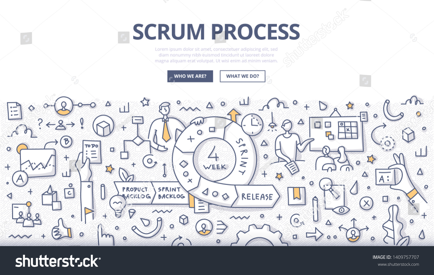 Scrum Process Concept Agile Methodology Project Stock Vector (Royalty