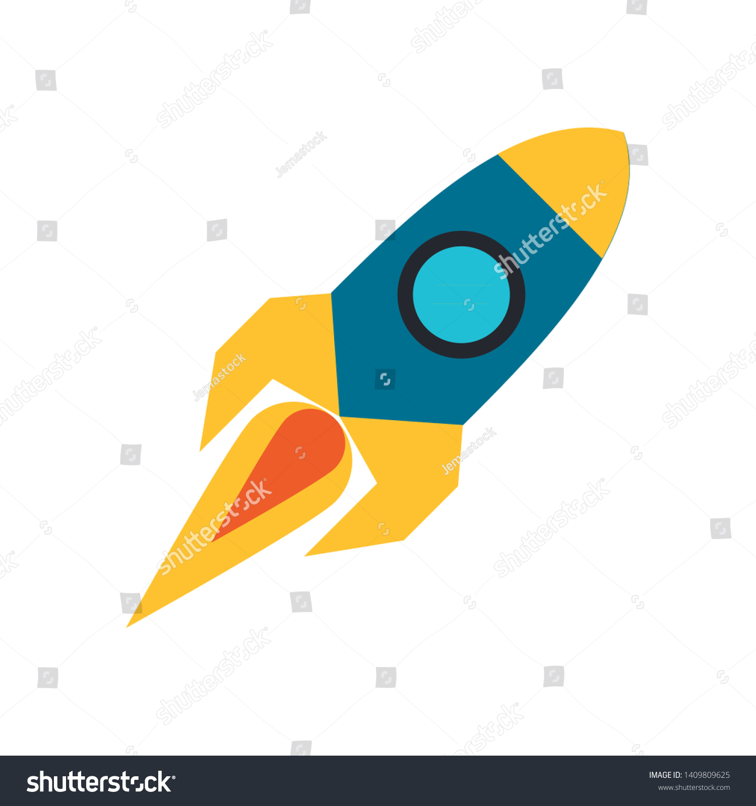 Rocket Taking Off Cartoon Vector Illustration Stock Vector (Royalty ...