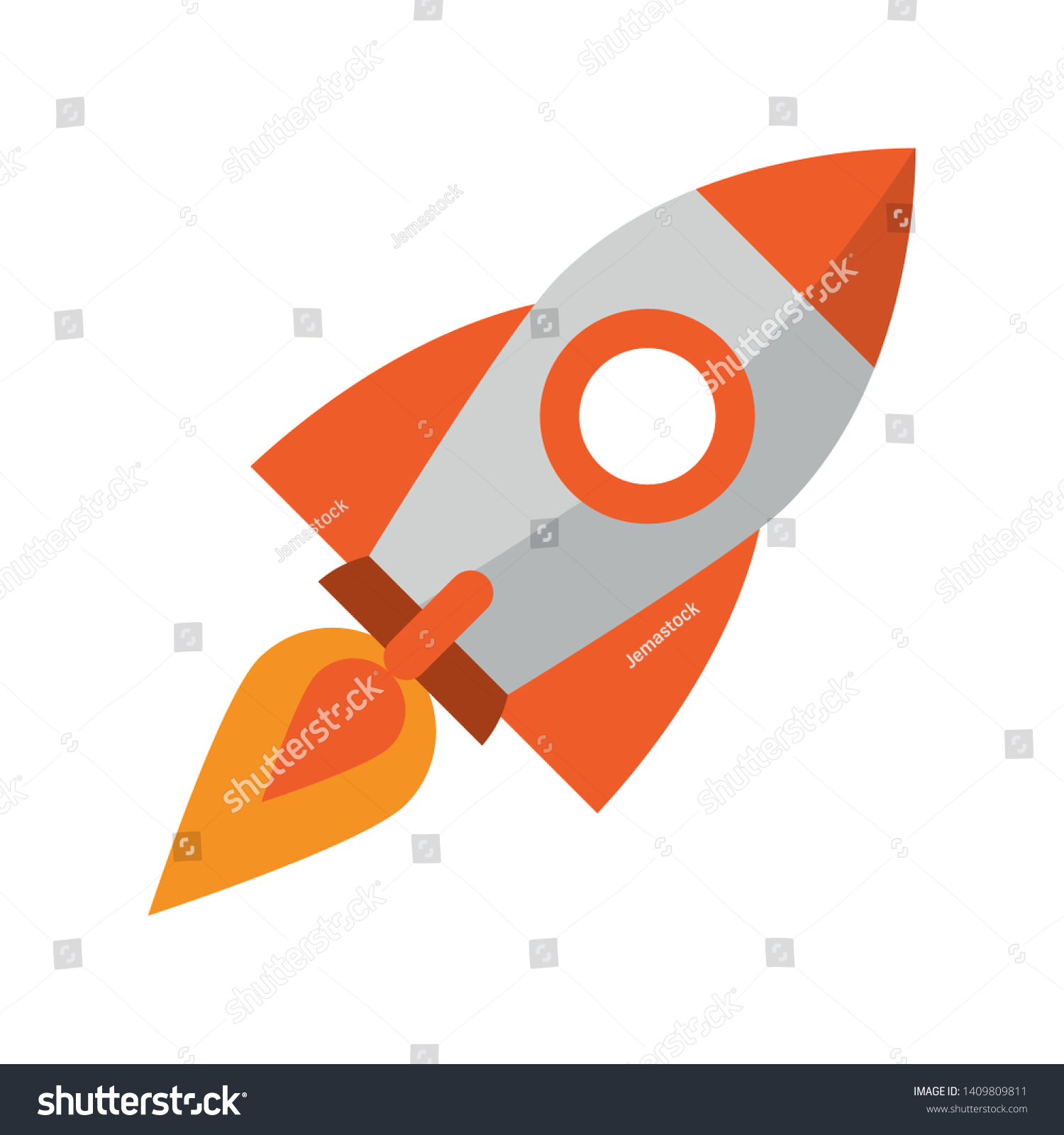 Rocket Taking Off Cartoon Vector Illustration Stock Vector (Royalty ...