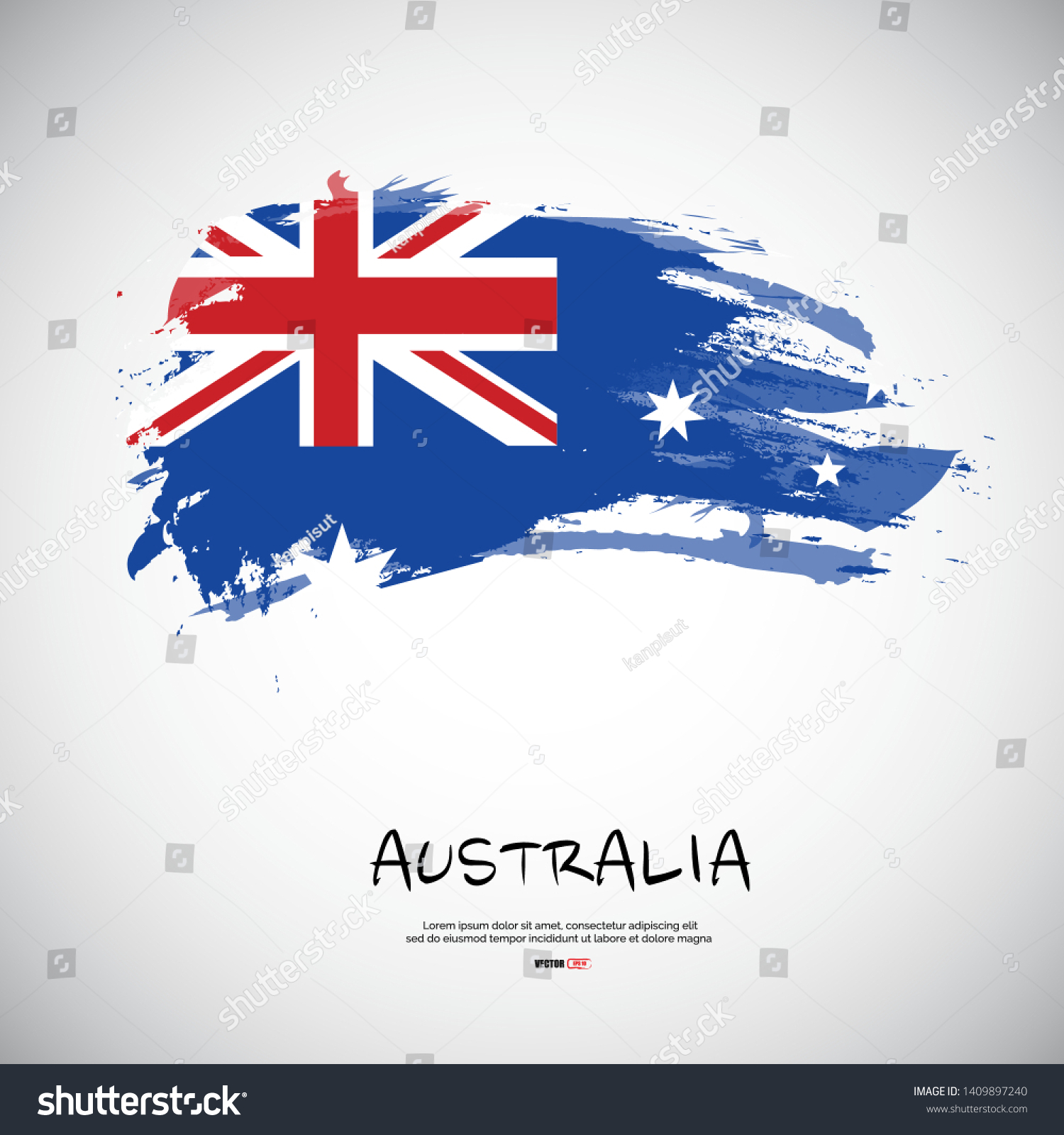 Flag Australia Brush Stroke Paint On Stock Vector (Royalty Free ...