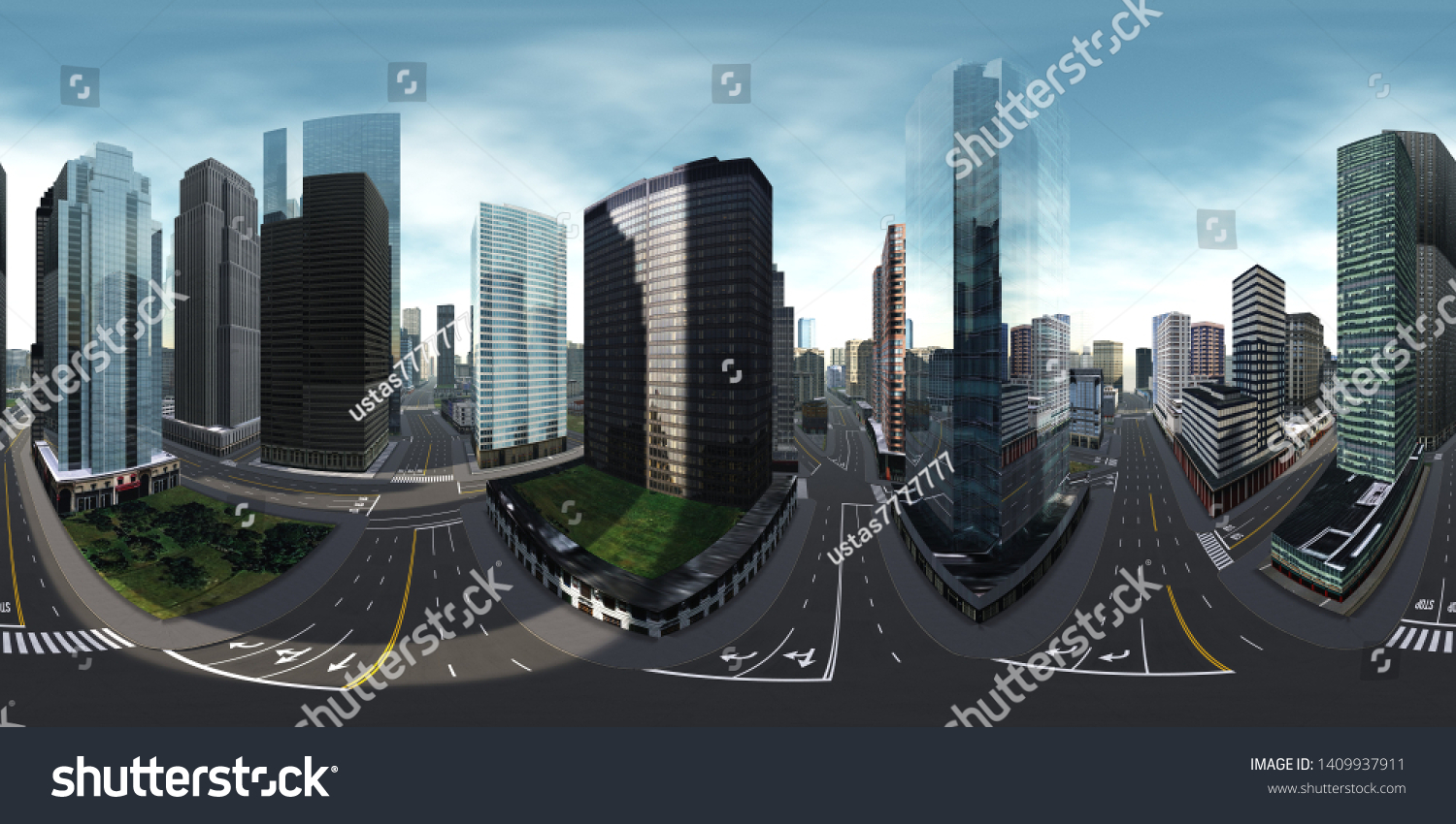 Stock Photo Hdri Map Panorama Of The City Environment Map Equidistant Projection Spherical Panorama D 1409937911 