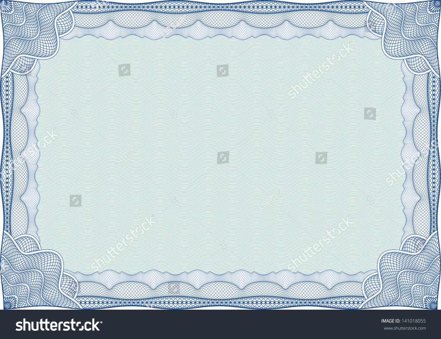 Blue Certificate Diploma Template Stock Vector (Royalty Free) 141018055 ...