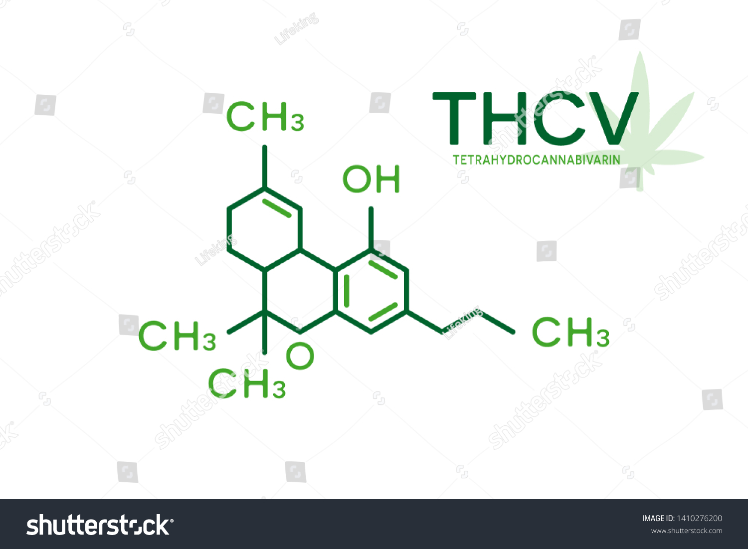 Thcv Molecular Formula Tetrahydrocannabivarin Molecule Structure Stock ...