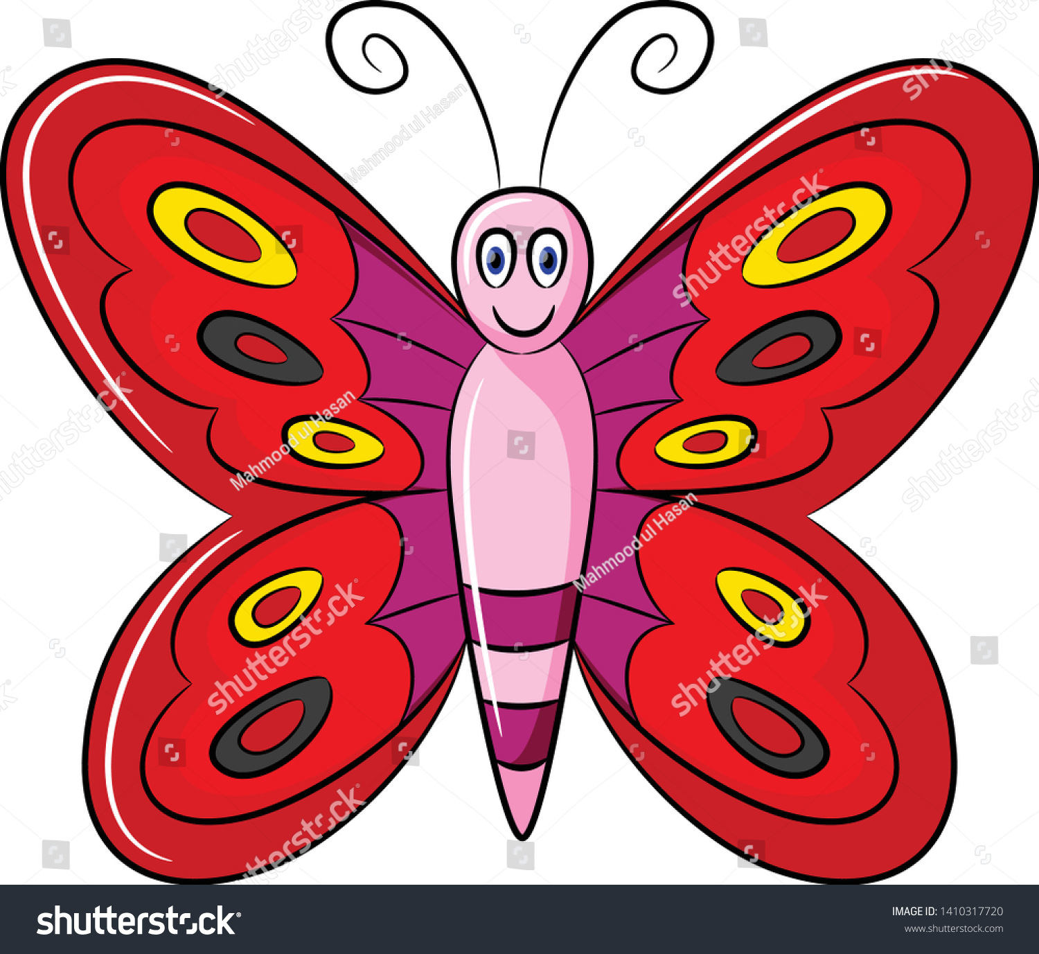 Butterfly Cartoon Vector Butterfly Illustration Stock Vector (Royalty ...