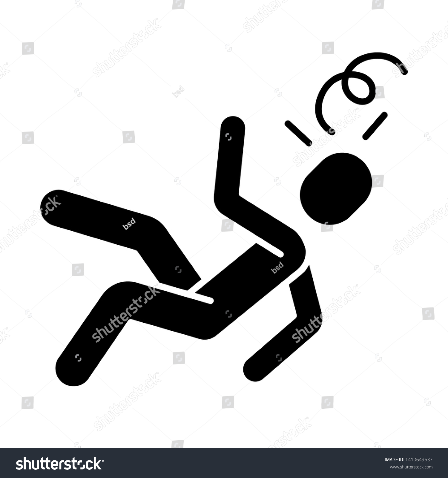 Fainting Glyph Icon Unconsciousness Human Falling Stock Vector (Royalty ...