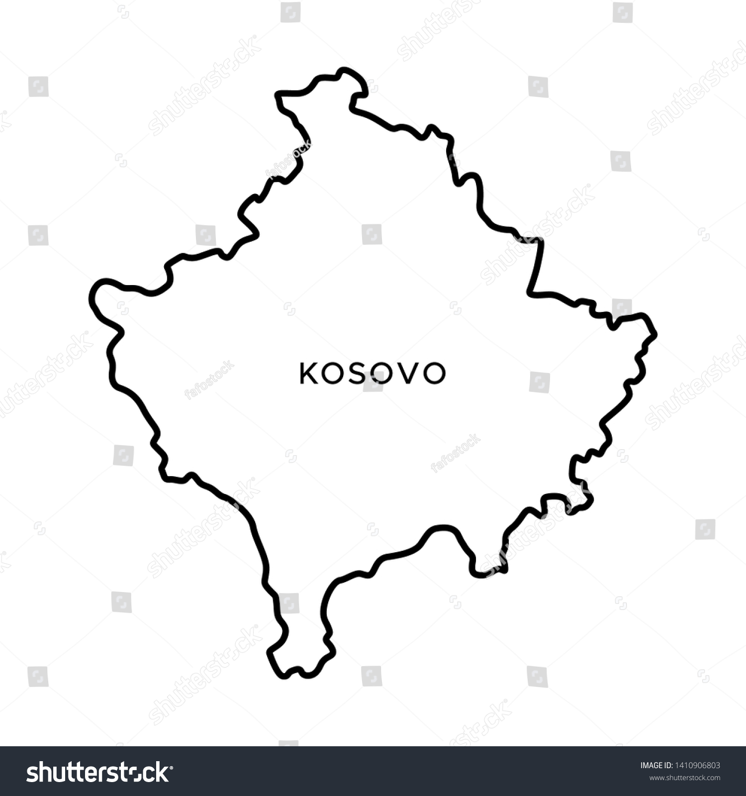 Outline Map Kosovo Vector Design Template Stock Vector (royalty Free 