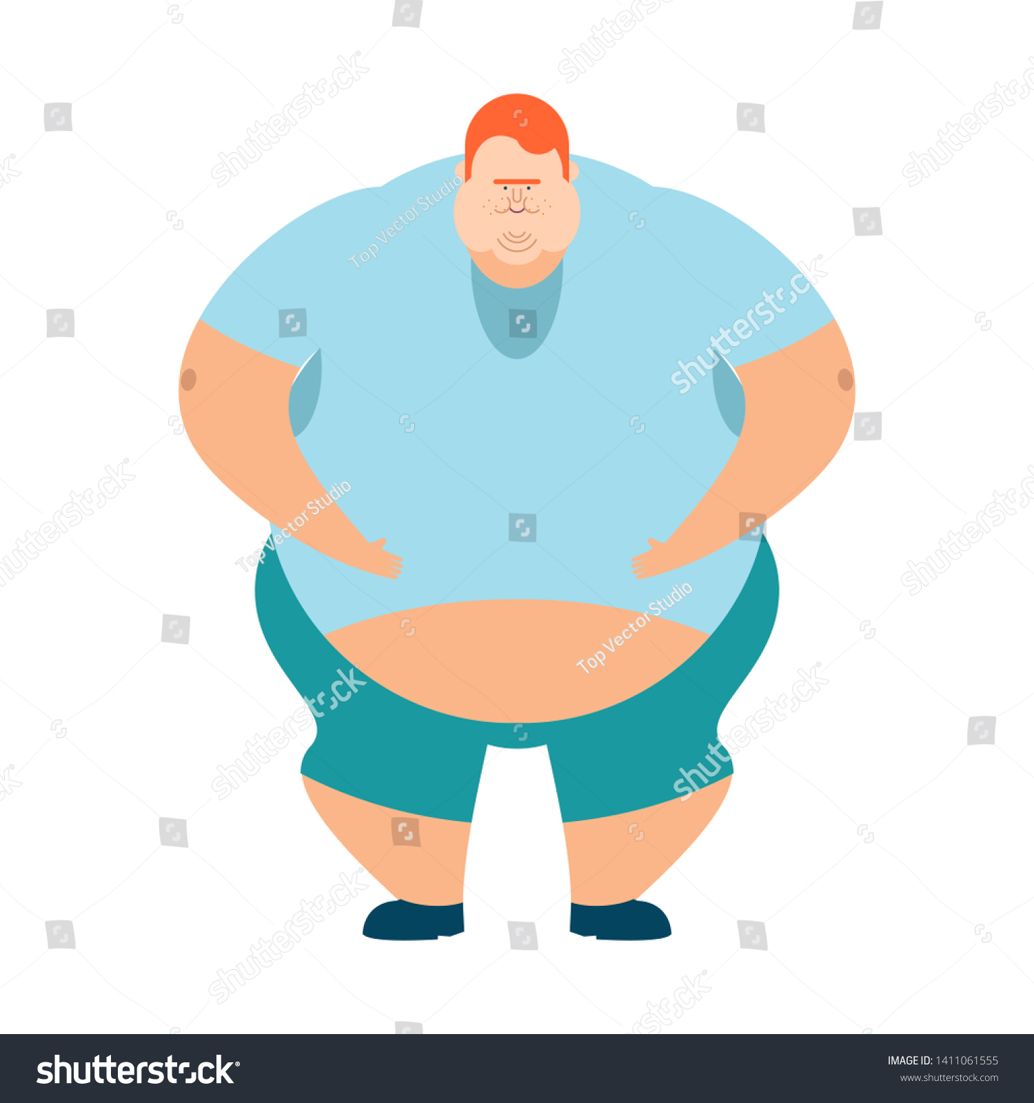 Толстый человек мультяшный