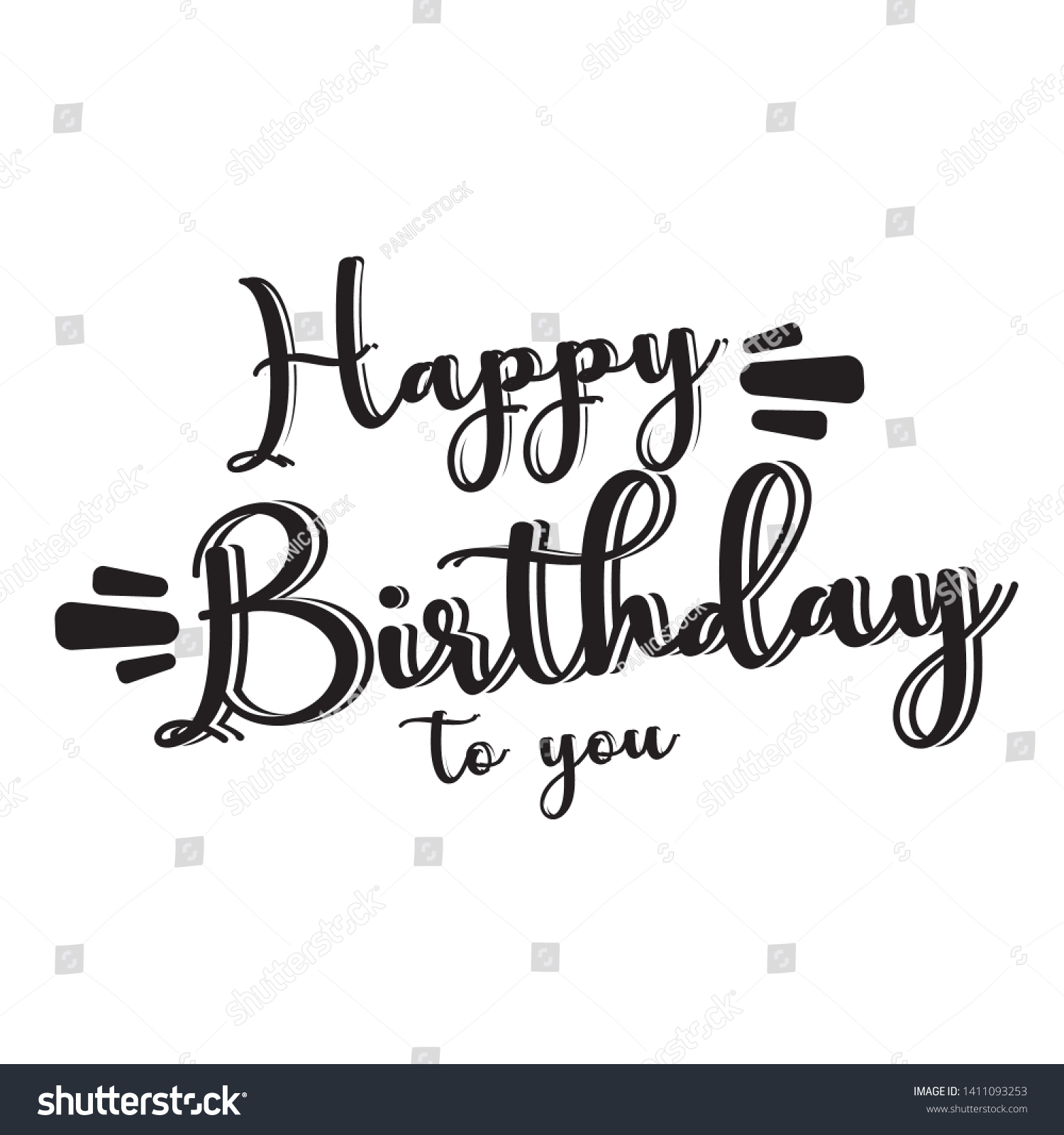 Happy Birthday Lettering Text Banner Black Stock Vector (Royalty Free ...