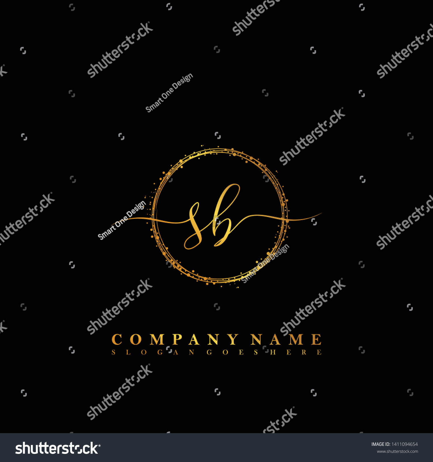 Sb Initial Luxury Handwriting Logo Vector Stock Vector (Royalty Free ...