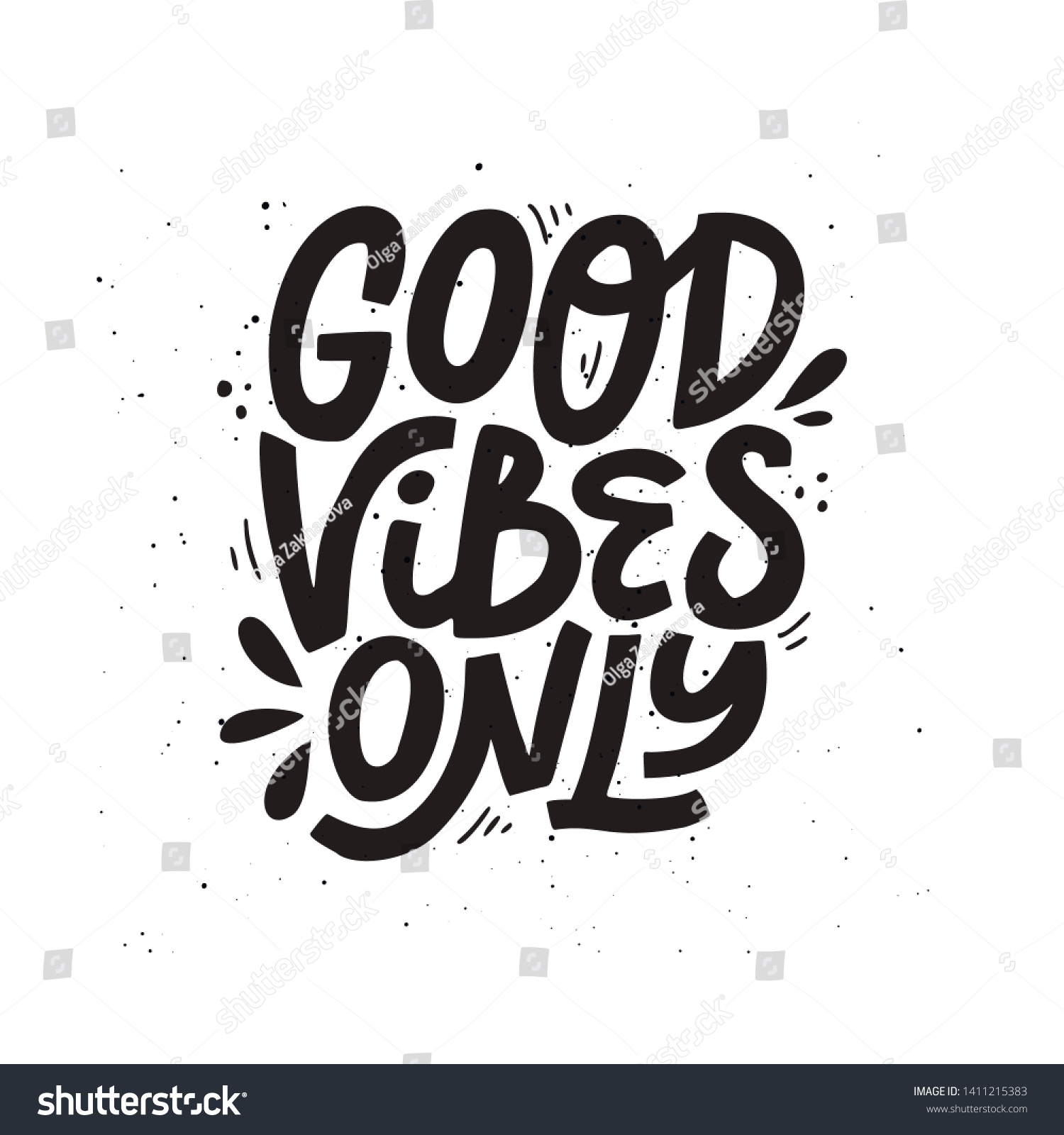 Good Vibes Only Ink Pen Vector Stock Vector (royalty Free) 1411215383 